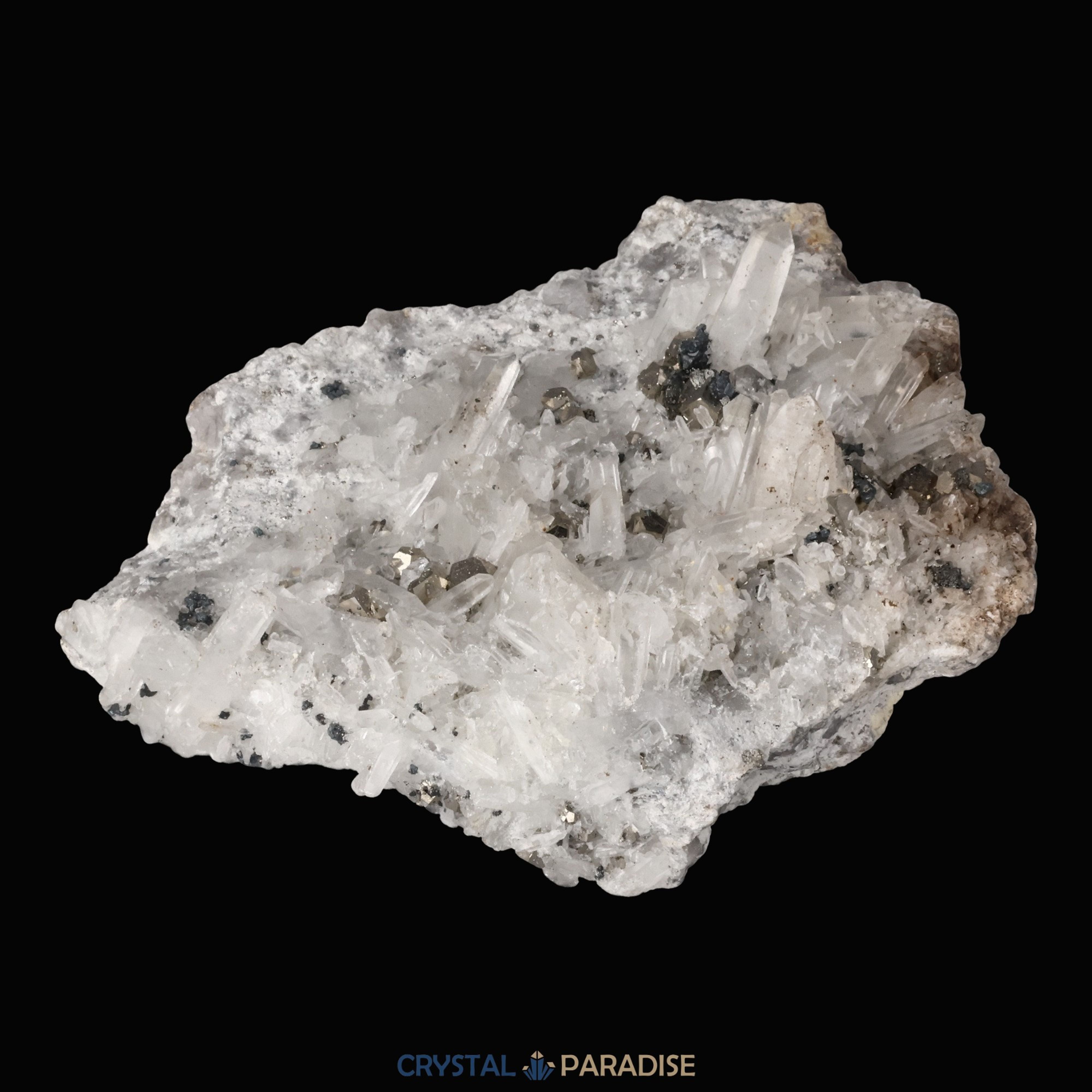 Pyrit an Bergkristall aus Indonesien (540g) – Ansicht 8