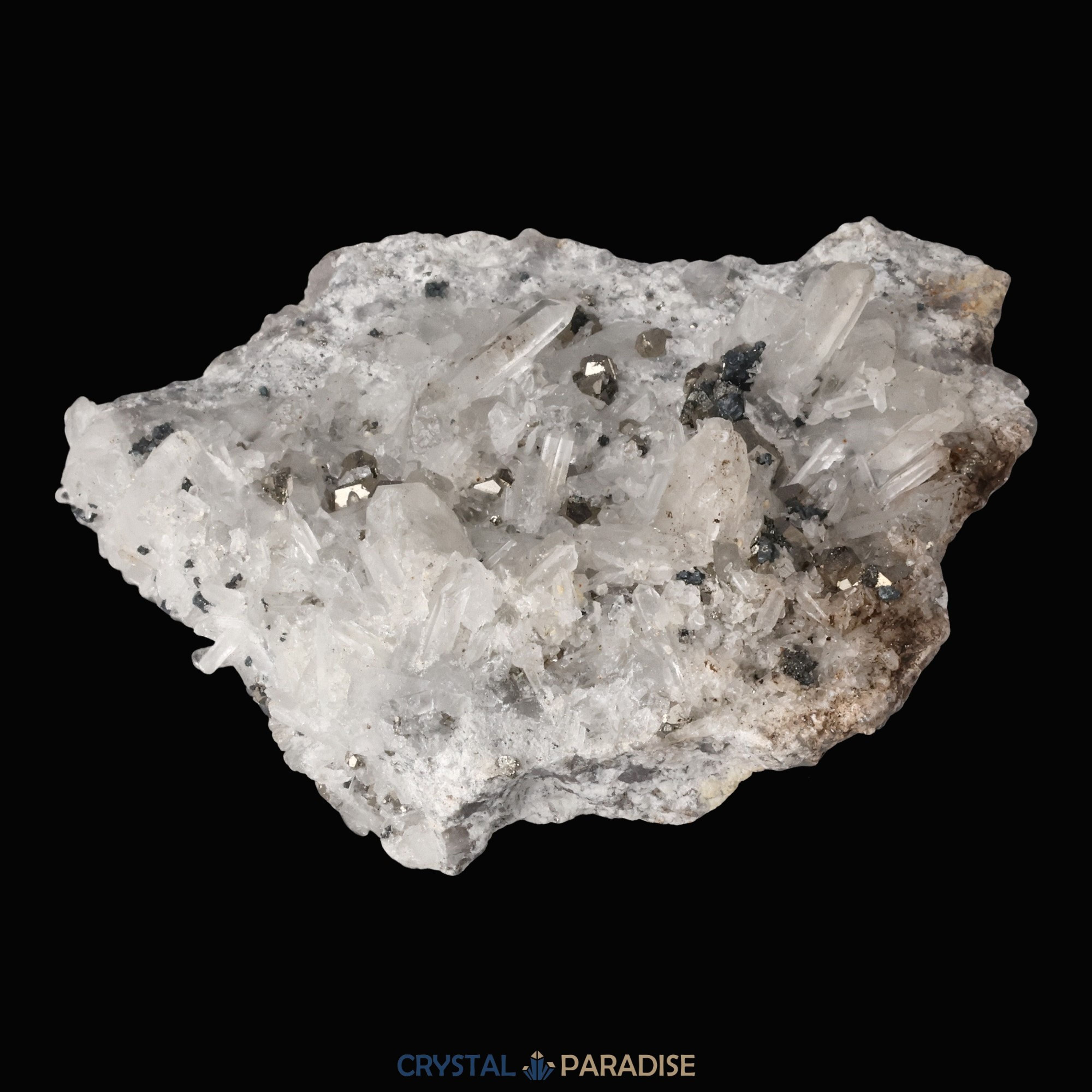 Pyrit an Bergkristall aus Indonesien (540g) – Ansicht 9