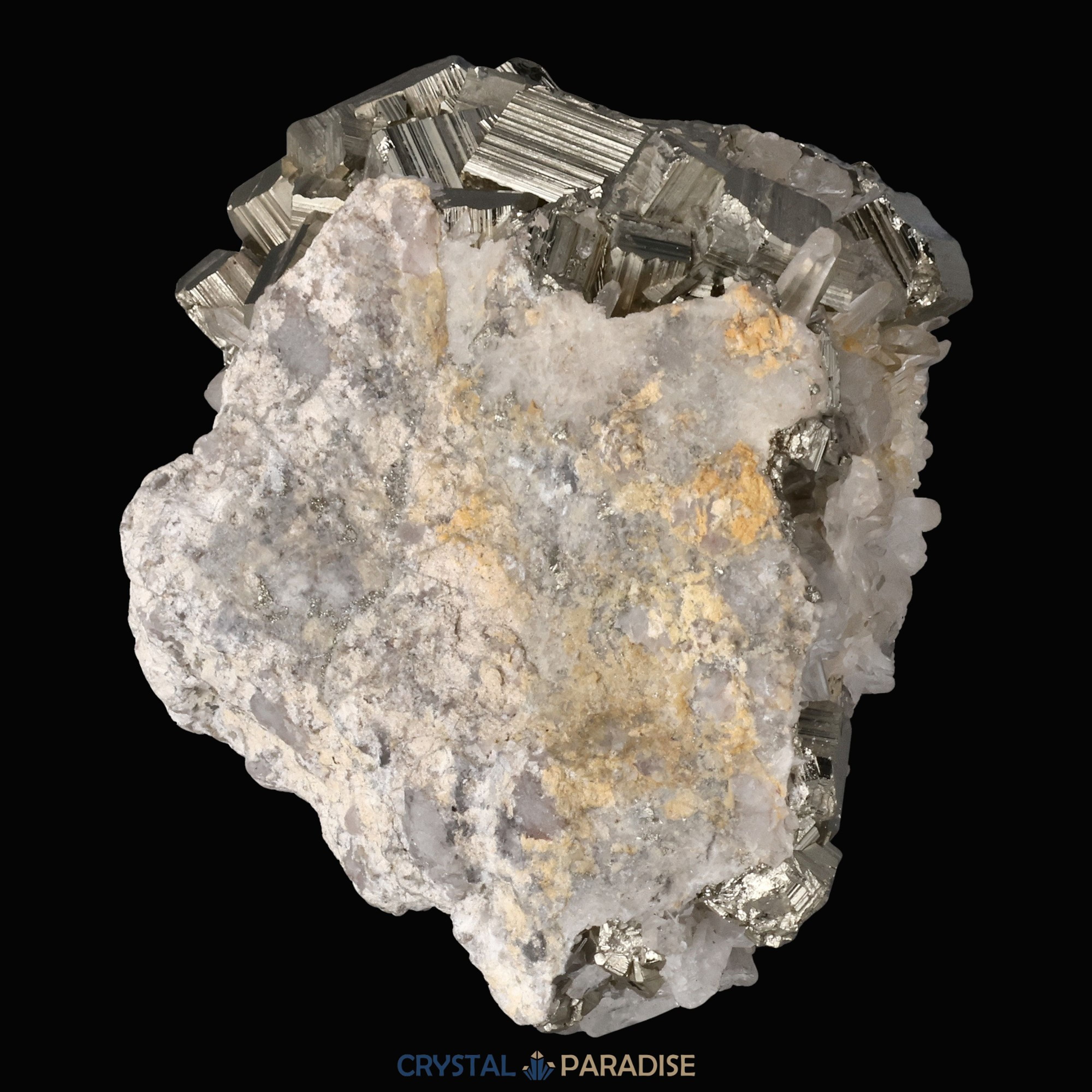 Pyrit an Bergkristall aus Indonesien (548g) – Ansicht 13