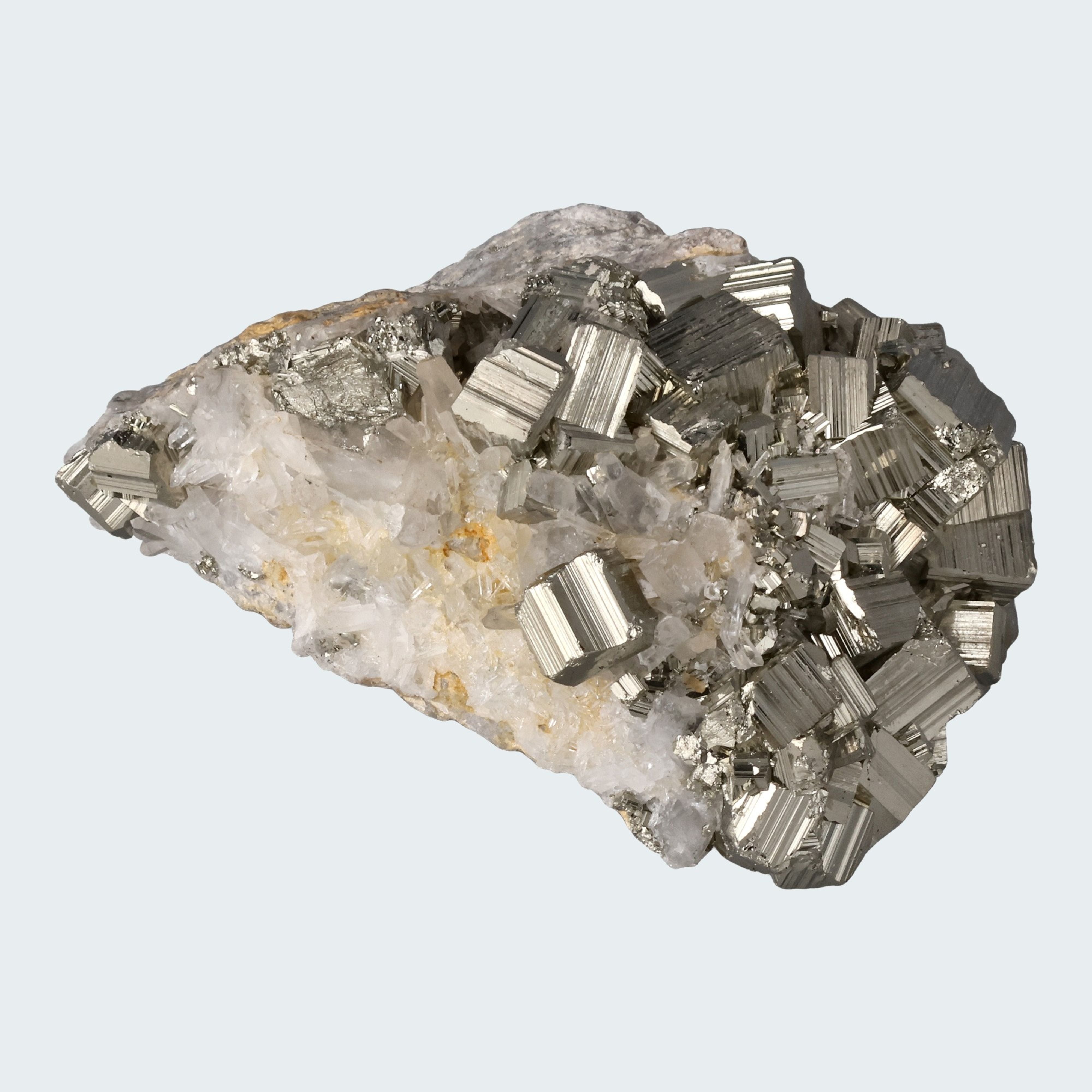 Pyrit an Bergkristall aus Indonesien (548g) – Ansicht 2