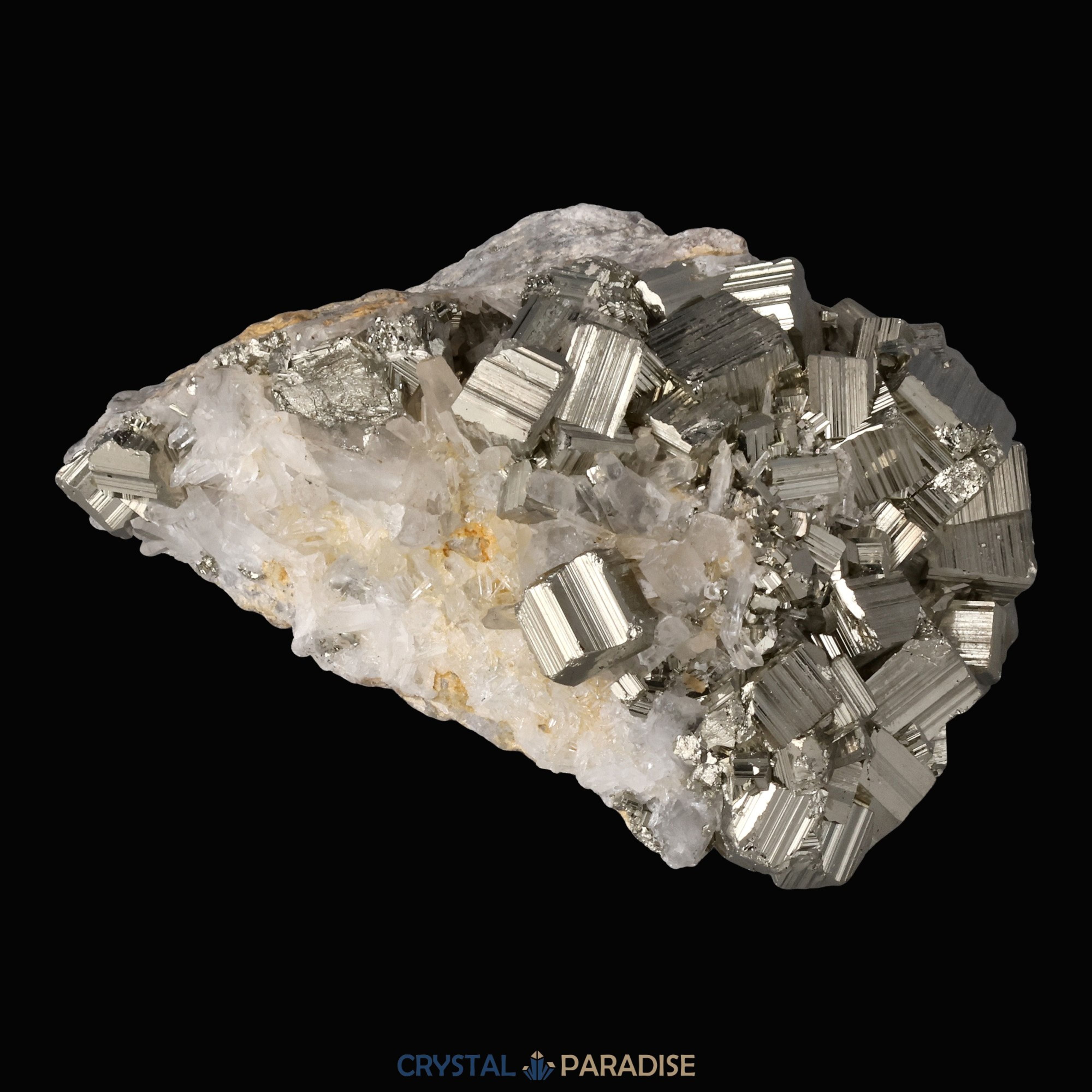 Pyrit an Bergkristall aus Indonesien (548g) – Ansicht 5