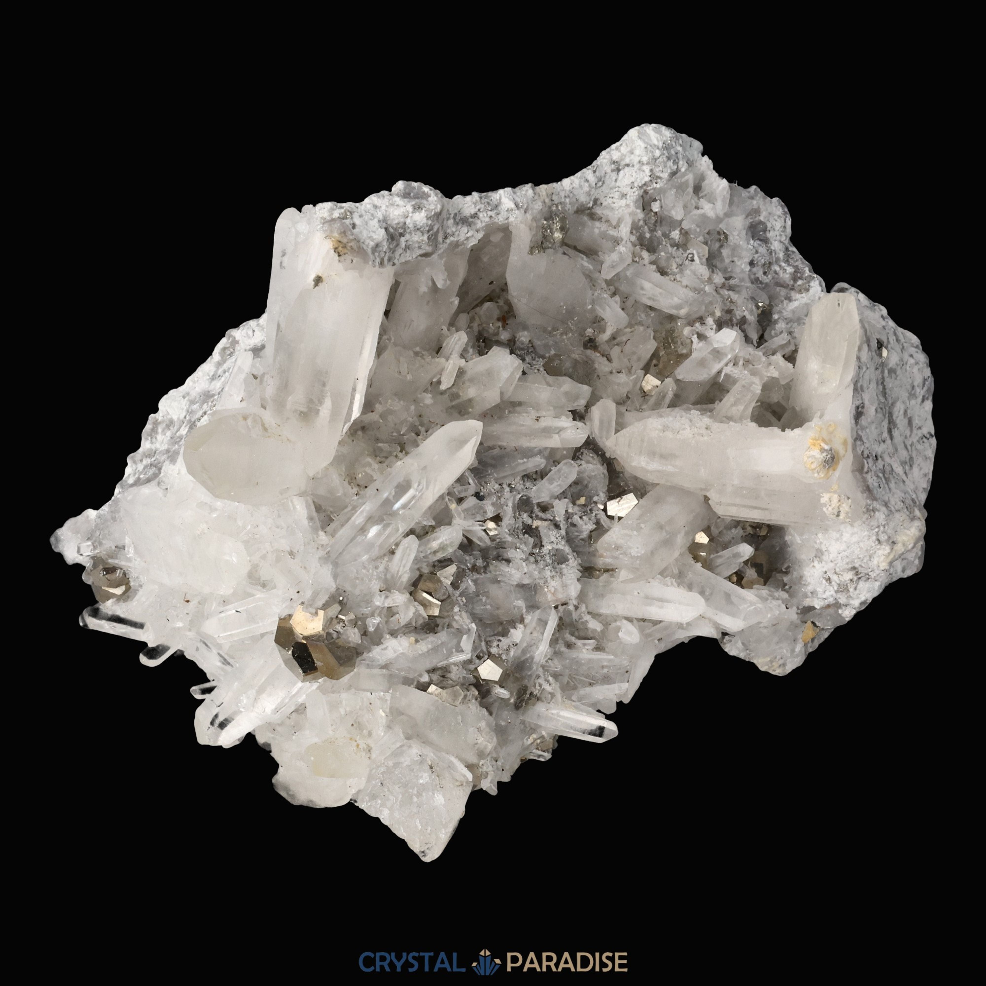 Pyrit an Bergkristall aus Indonesien (582g) – Ansicht 15