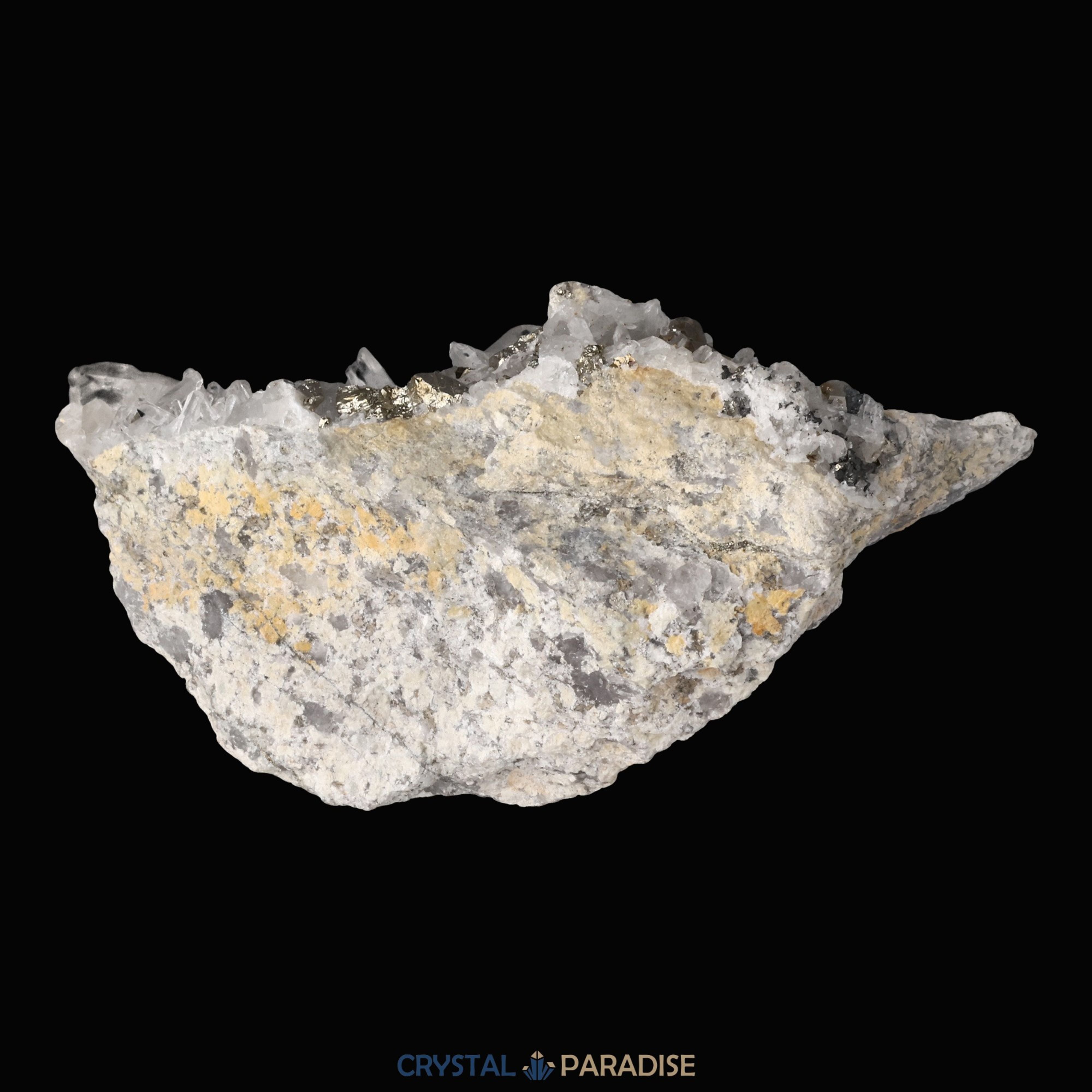Pyrit an Bergkristall aus Indonesien (587g) – Ansicht 10