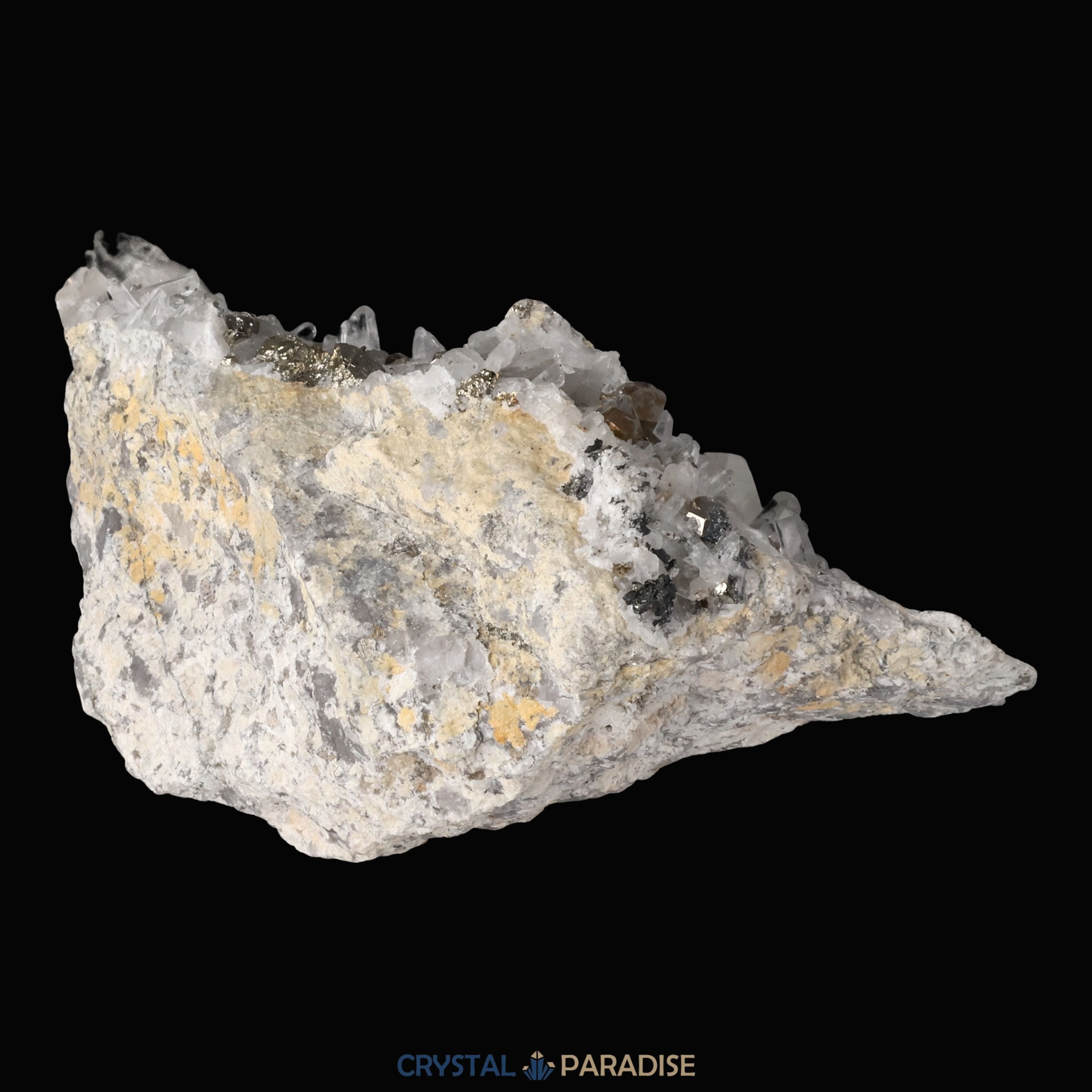 Pyrit an Bergkristall aus Indonesien (587g) – Ansicht 11