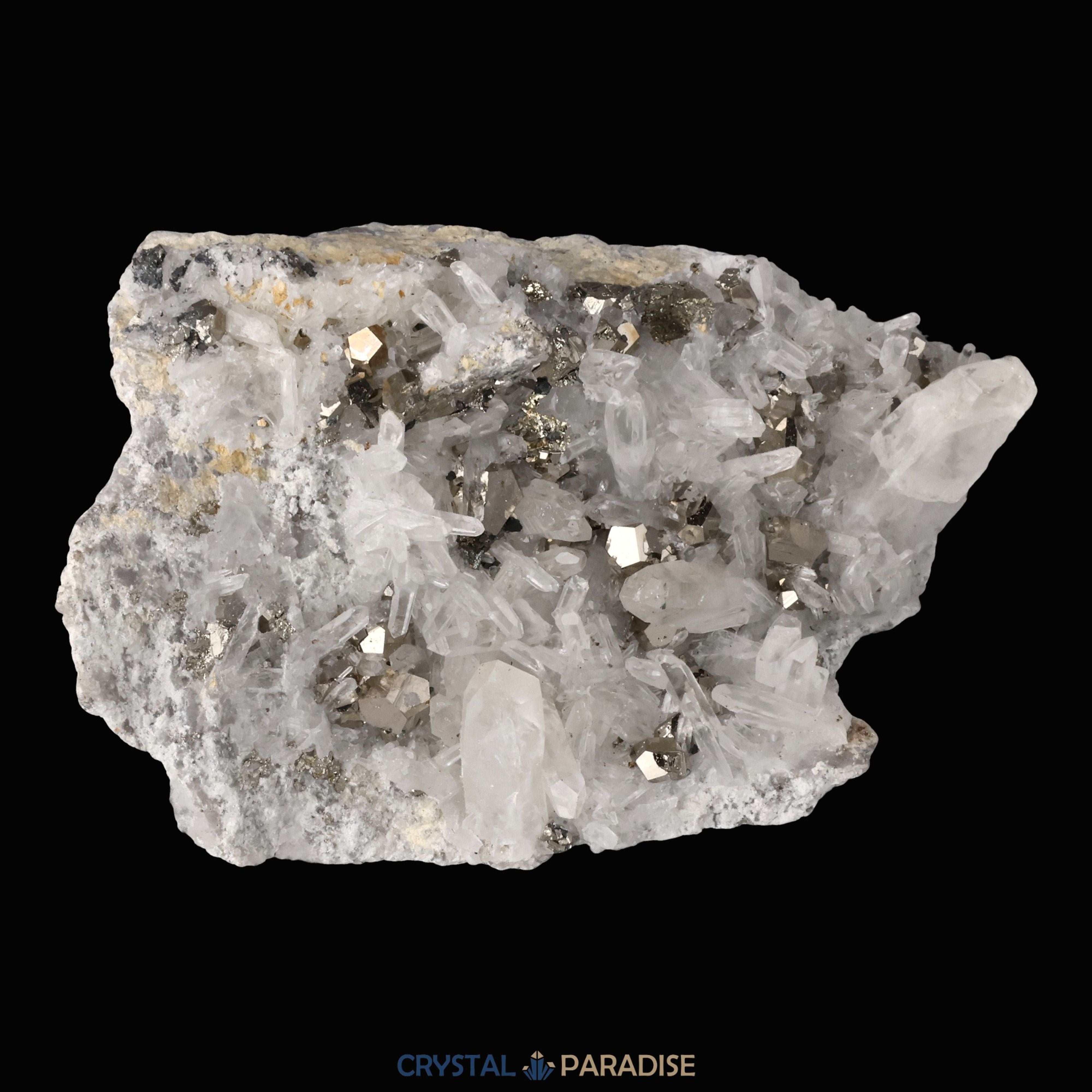 Pyrit an Bergkristall aus Indonesien (587g) – Ansicht 15
