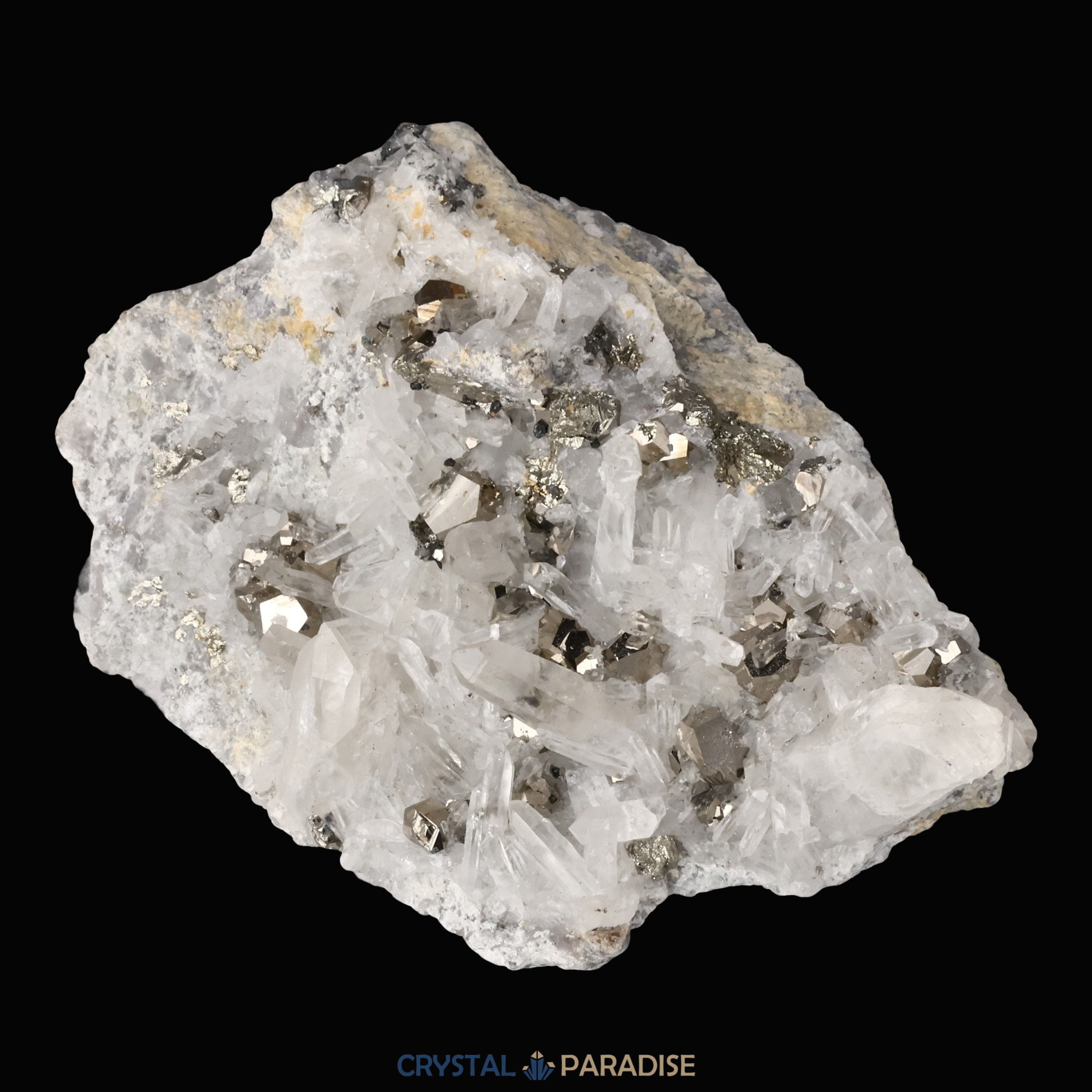 Pyrit an Bergkristall aus Indonesien (587g) – Ansicht 5