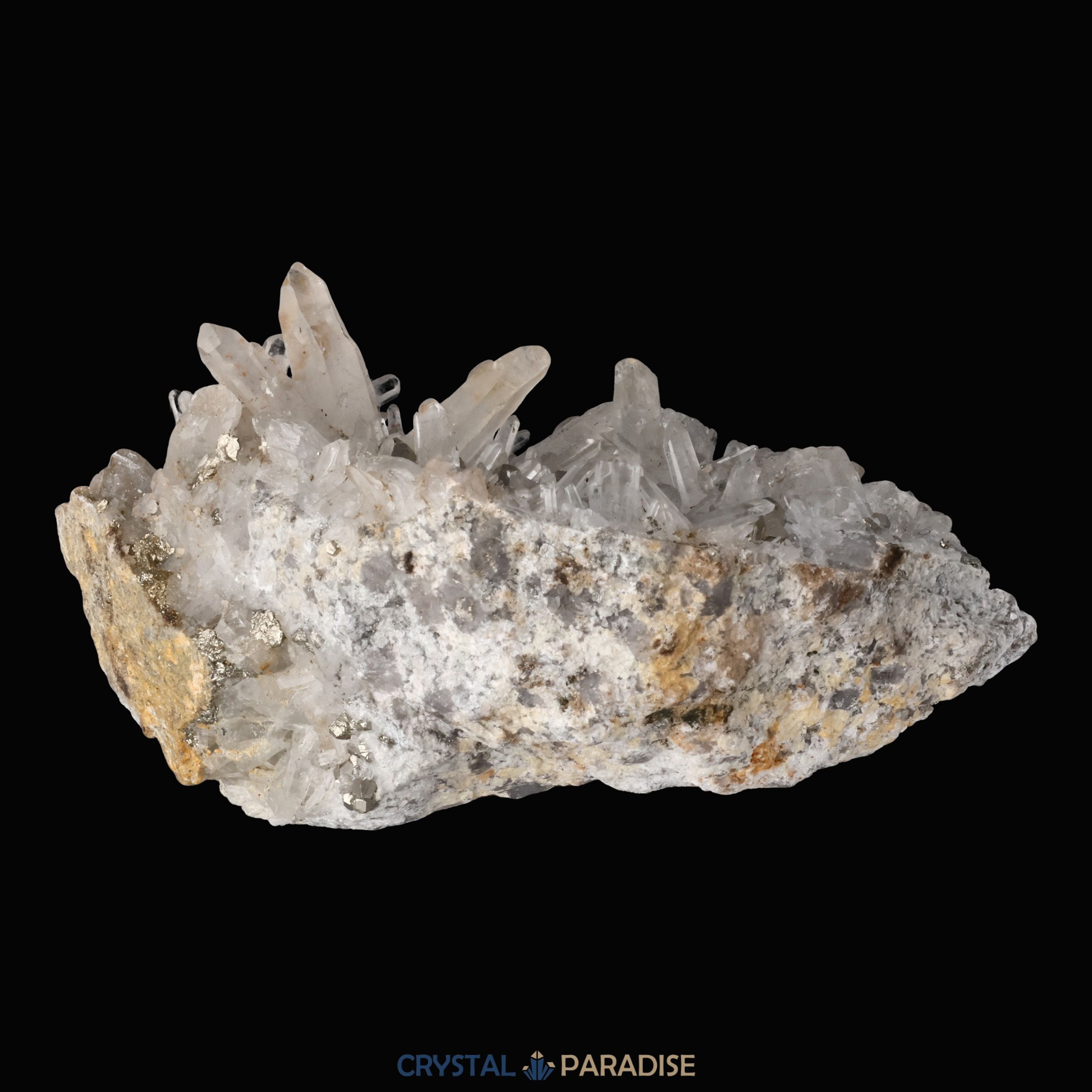 Pyrit an Bergkristall aus Indonesien (612g) – Ansicht 10
