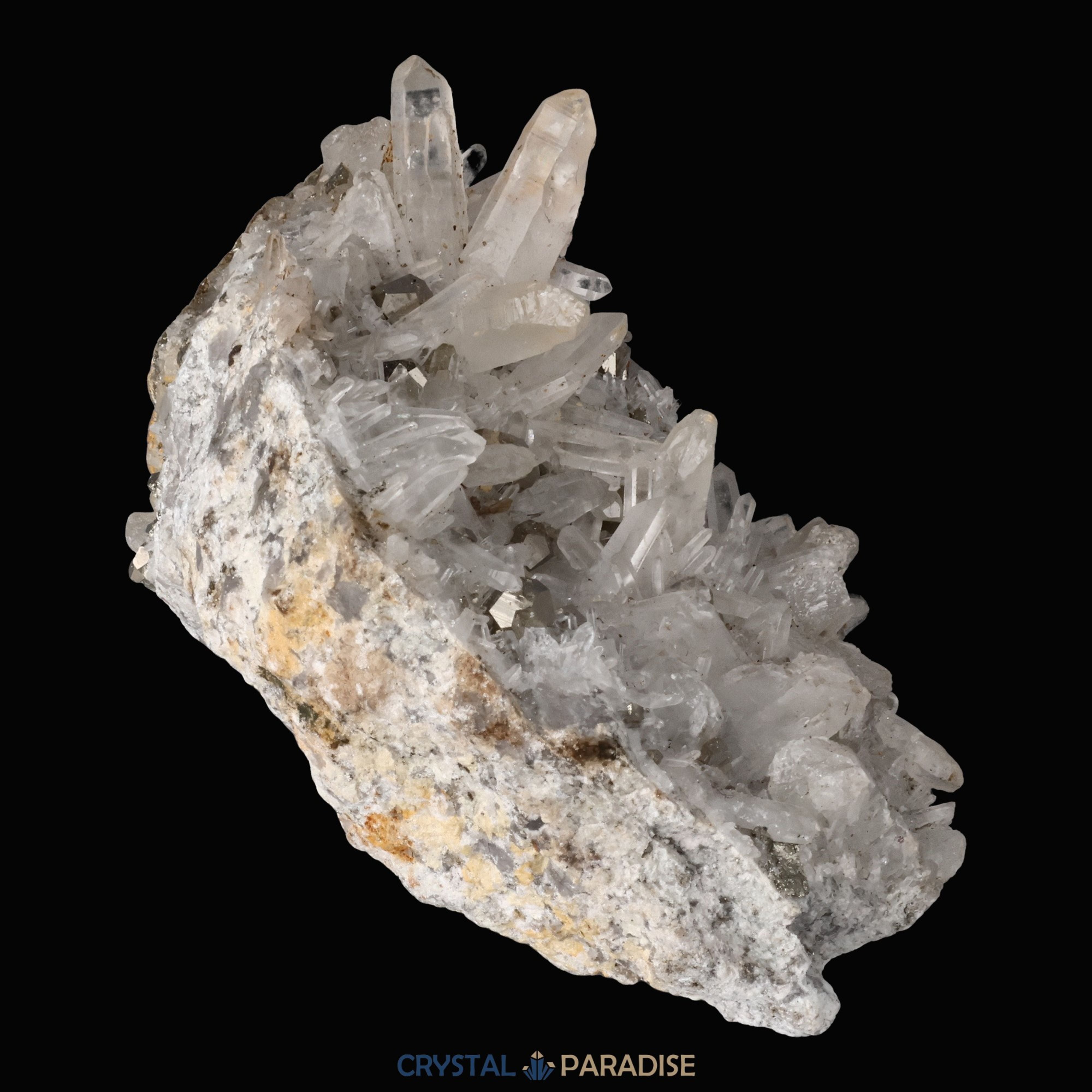 Pyrit an Bergkristall aus Indonesien (612g) – Ansicht 12