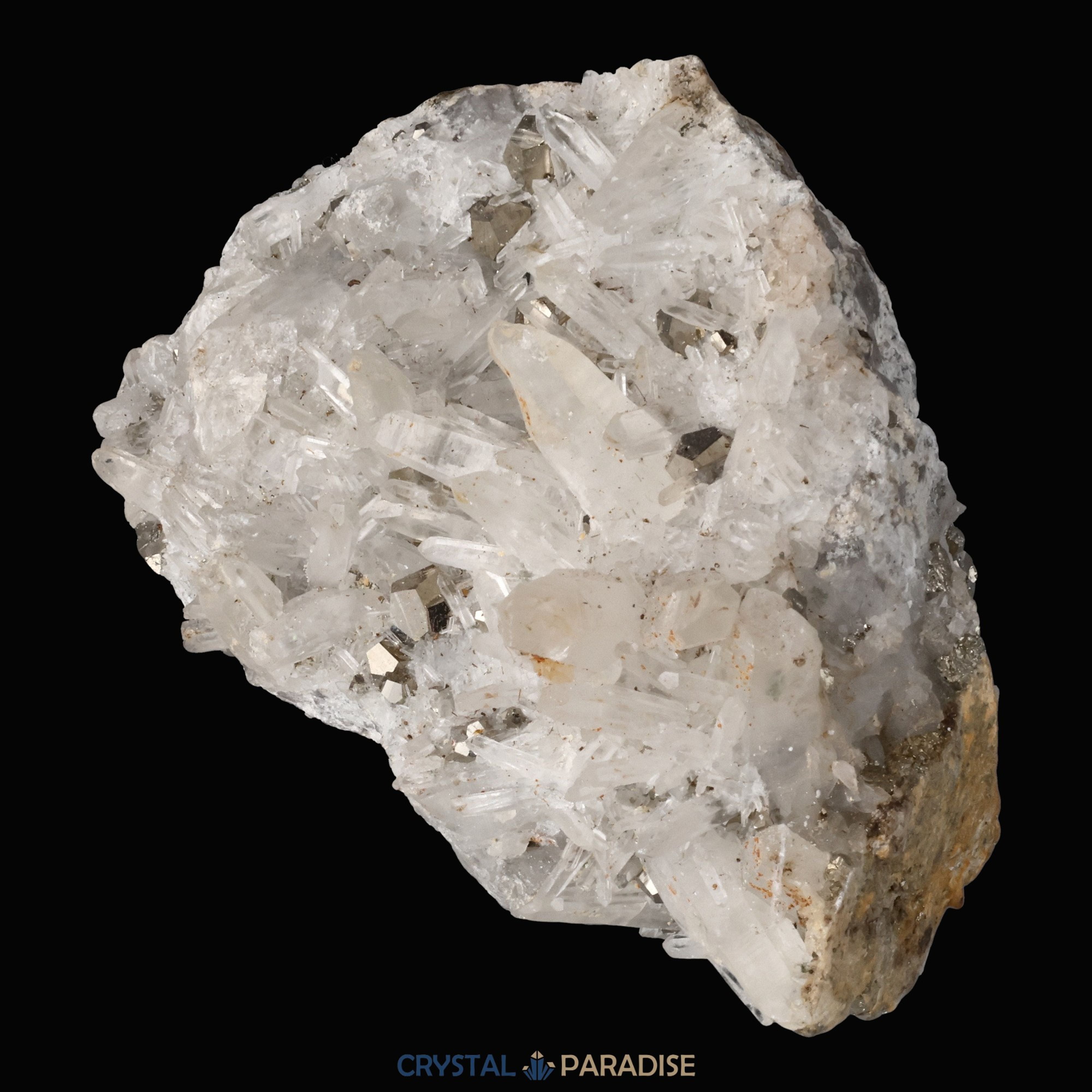 Pyrit an Bergkristall aus Indonesien (612g) – Ansicht 6