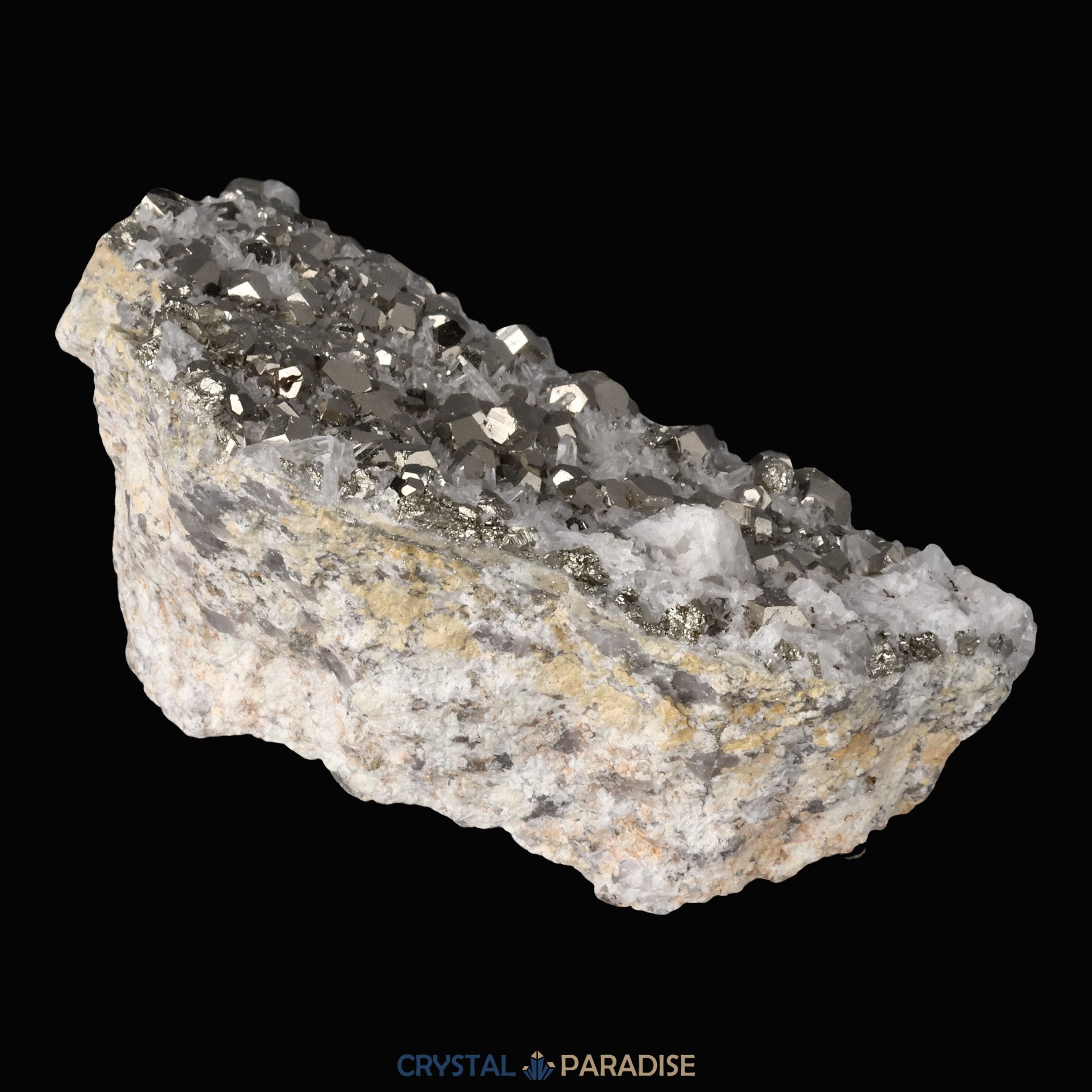 Pyrit an Bergkristall aus Indonesien (660g) – Ansicht 11