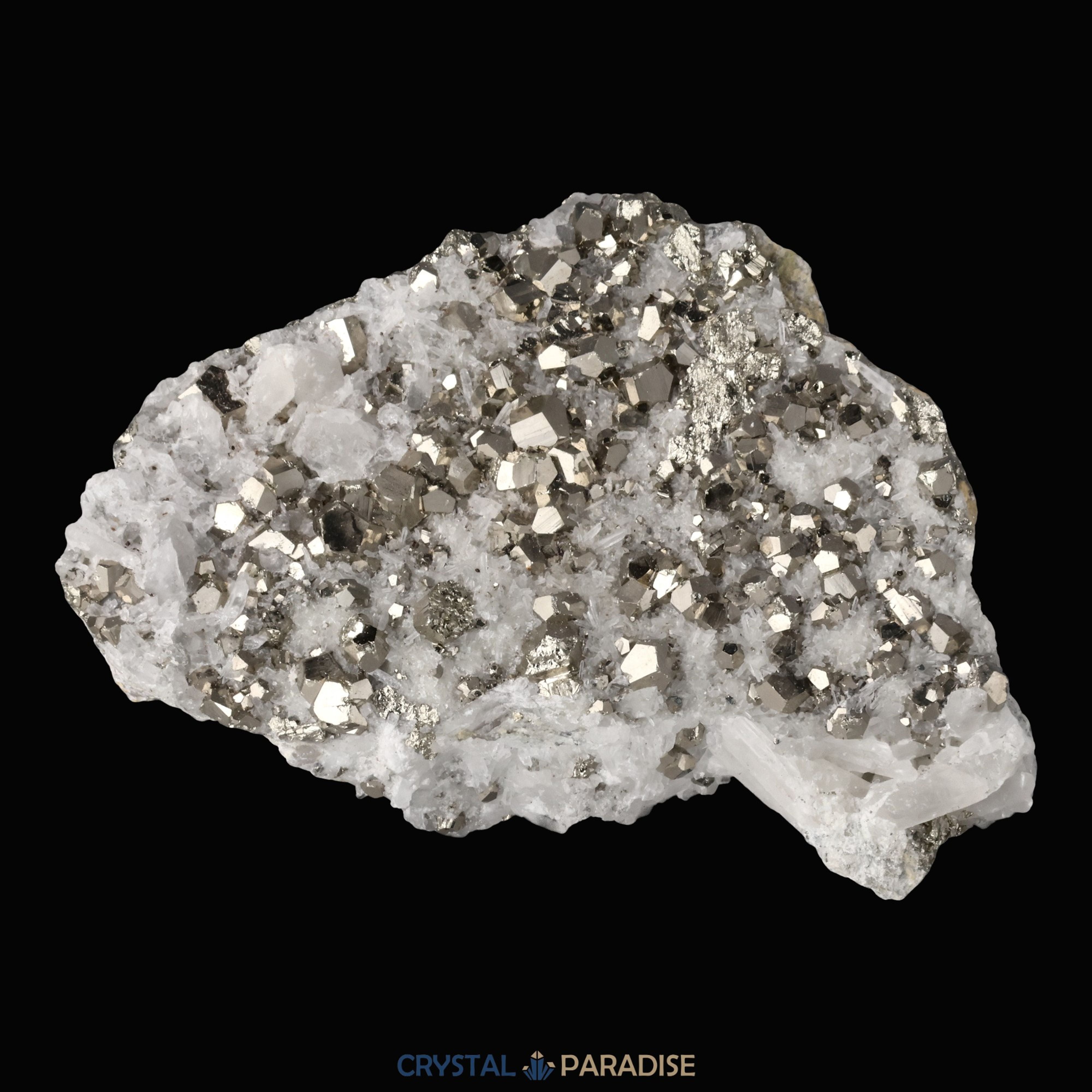 Pyrit an Bergkristall aus Indonesien (660g) – Ansicht 4