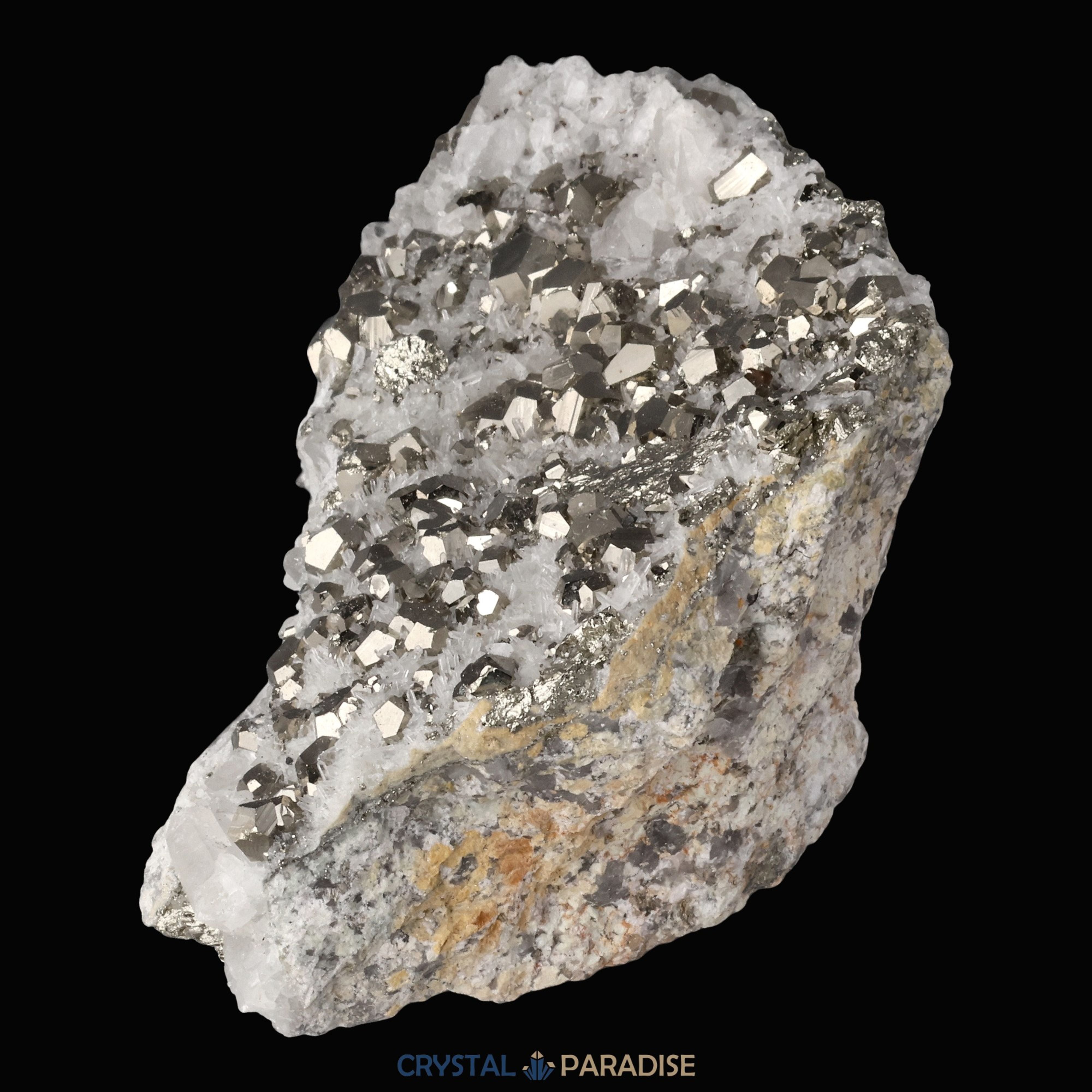 Pyrit an Bergkristall aus Indonesien (660g) – Ansicht 7