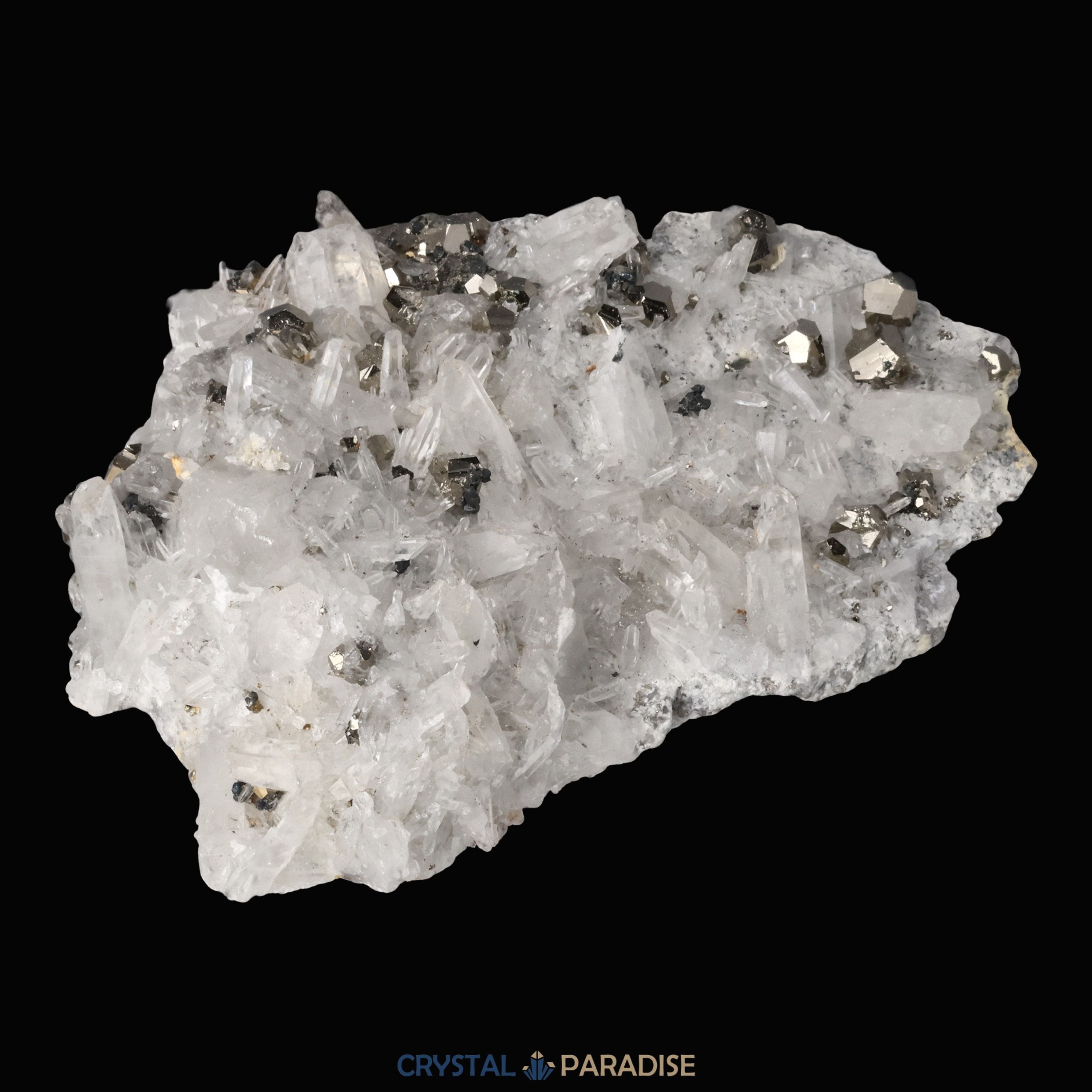 Pyrit an Bergkristall aus Indonesien (664g) – Ansicht 12