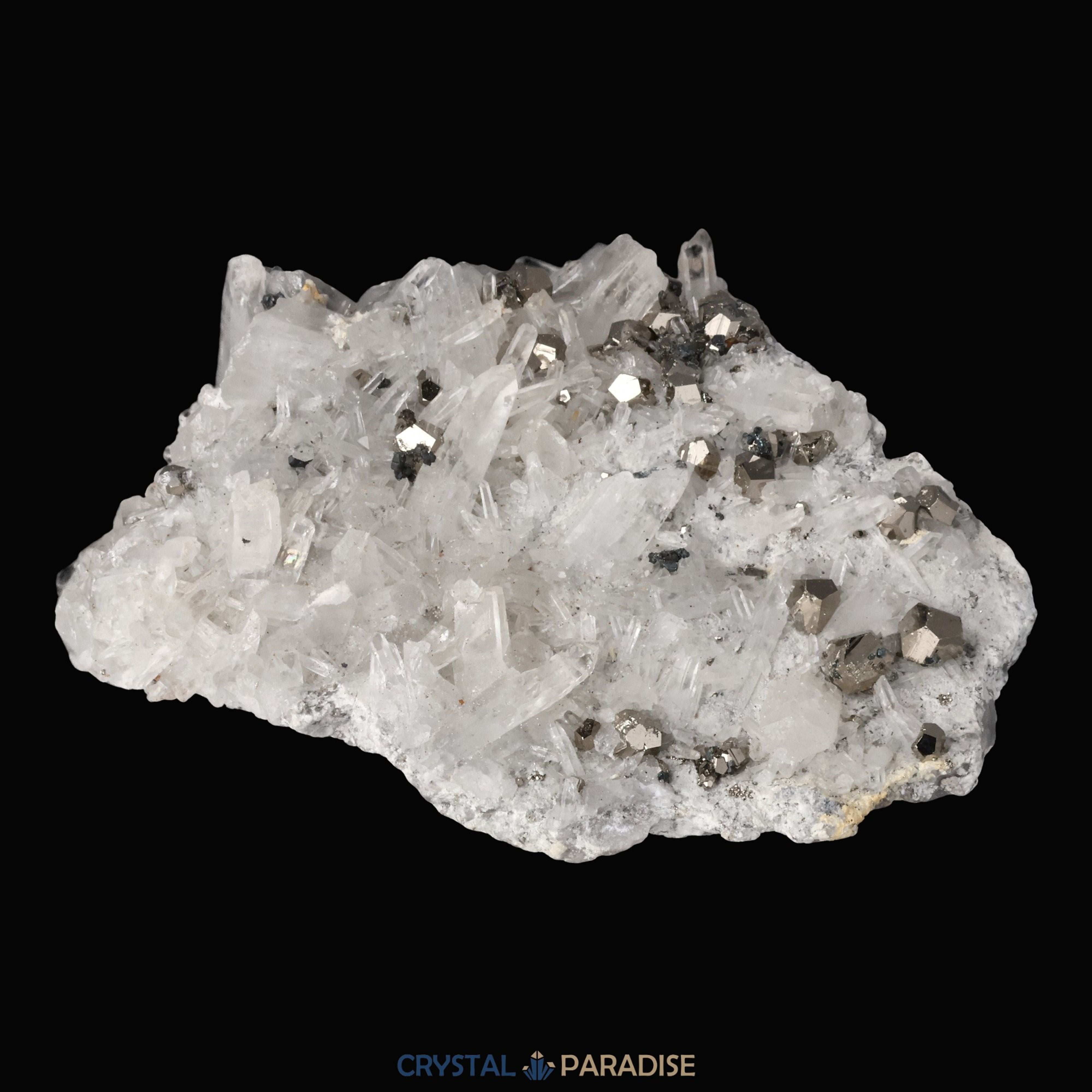 Pyrit an Bergkristall aus Indonesien (664g) – Ansicht 14