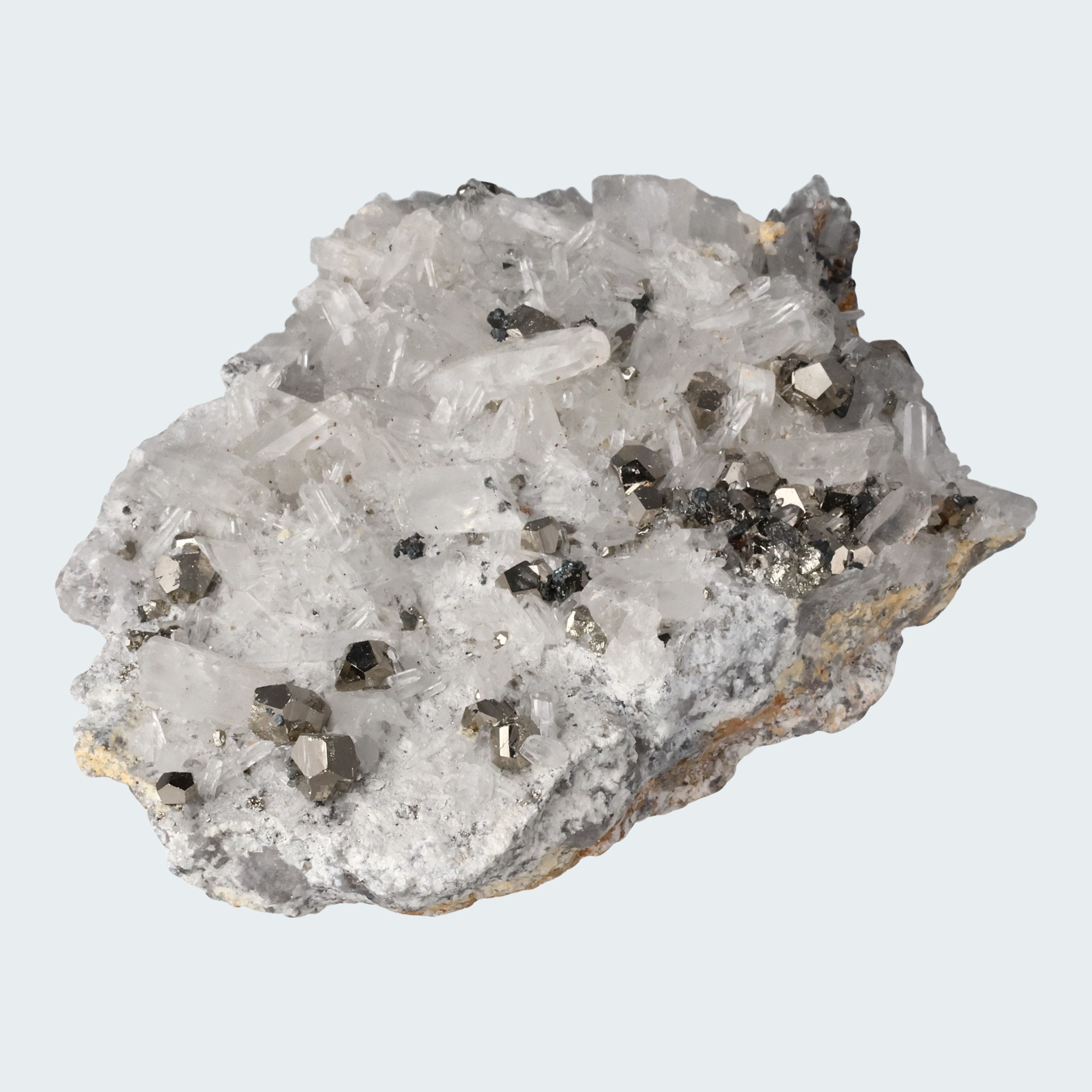 Pyrit an Bergkristall aus Indonesien (664g) – Ansicht 2