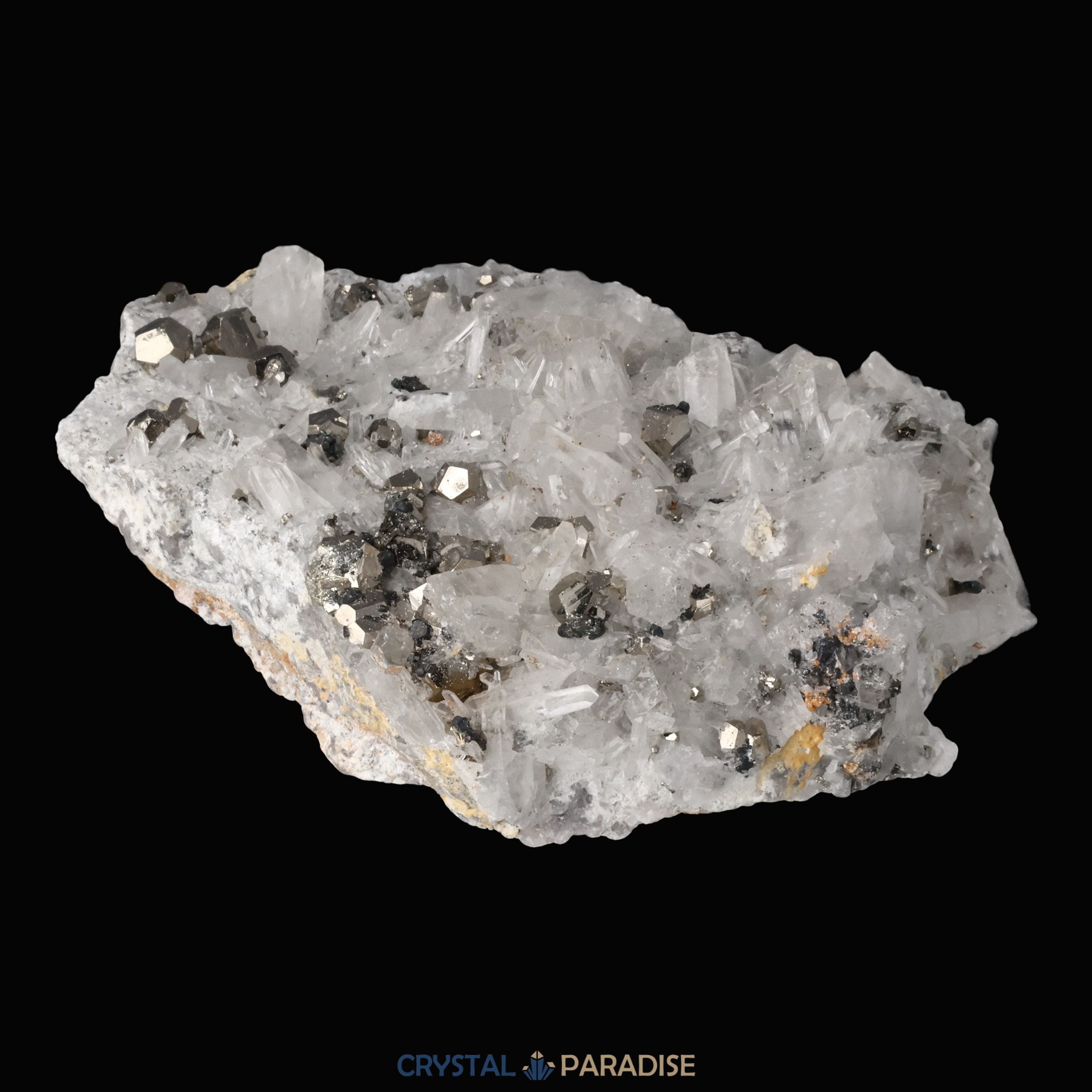 Pyrit an Bergkristall aus Indonesien (664g) – Ansicht 8