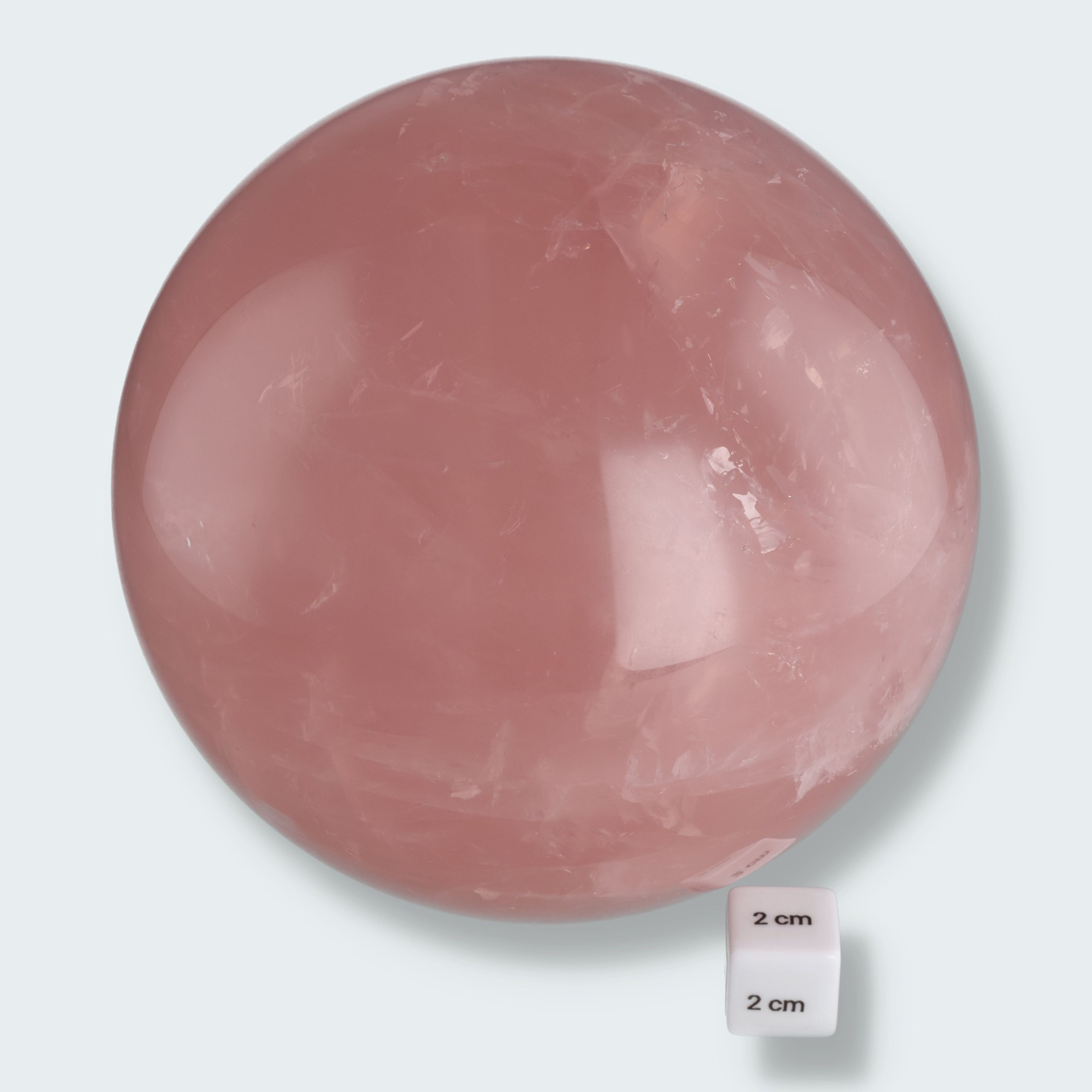 Rosenquarz Kugel (14,5 cm - 4,9kg) – Ansicht 2