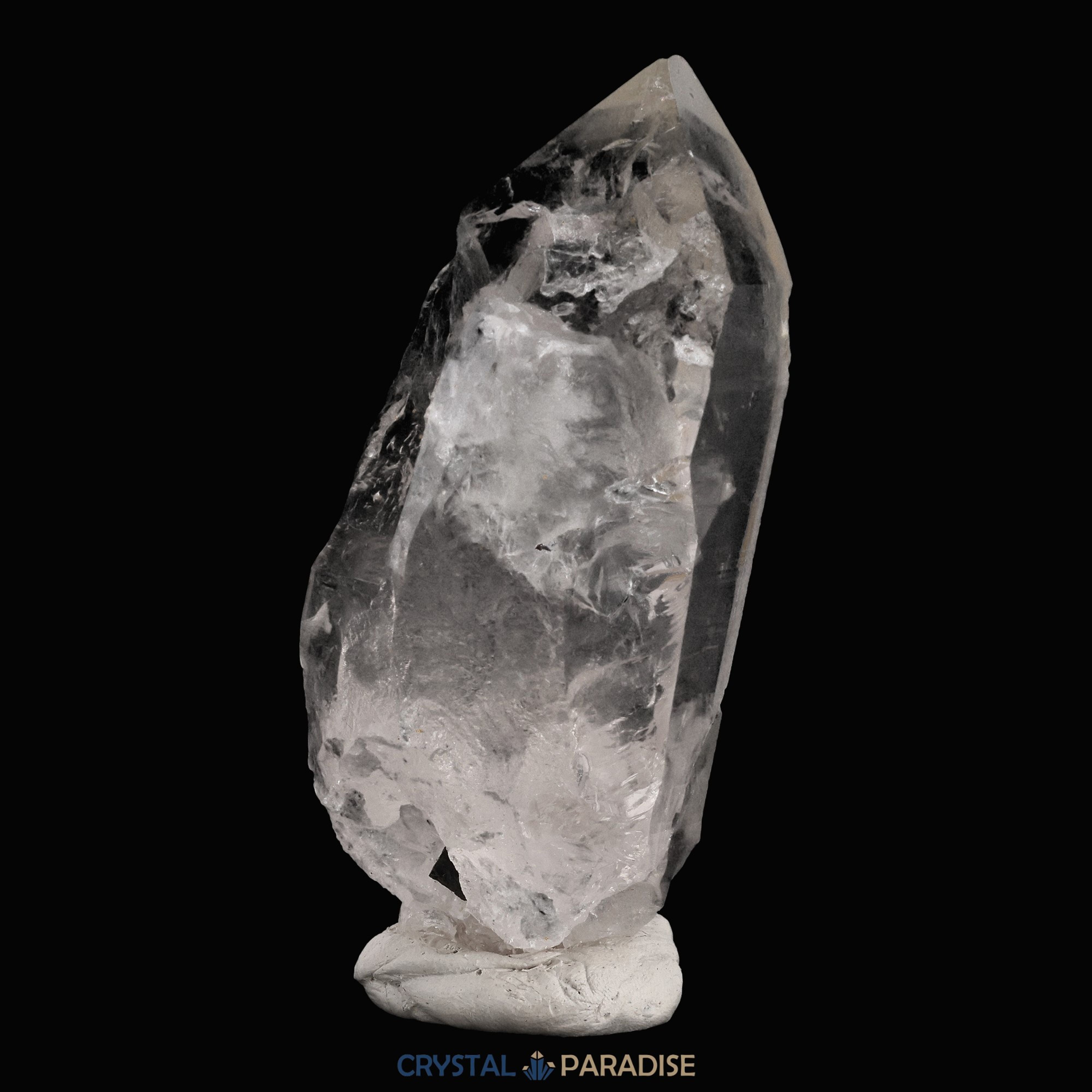 Schwarzer Schörl Turmalin an Himalaya Bergkristall (189g) – Ansicht 5