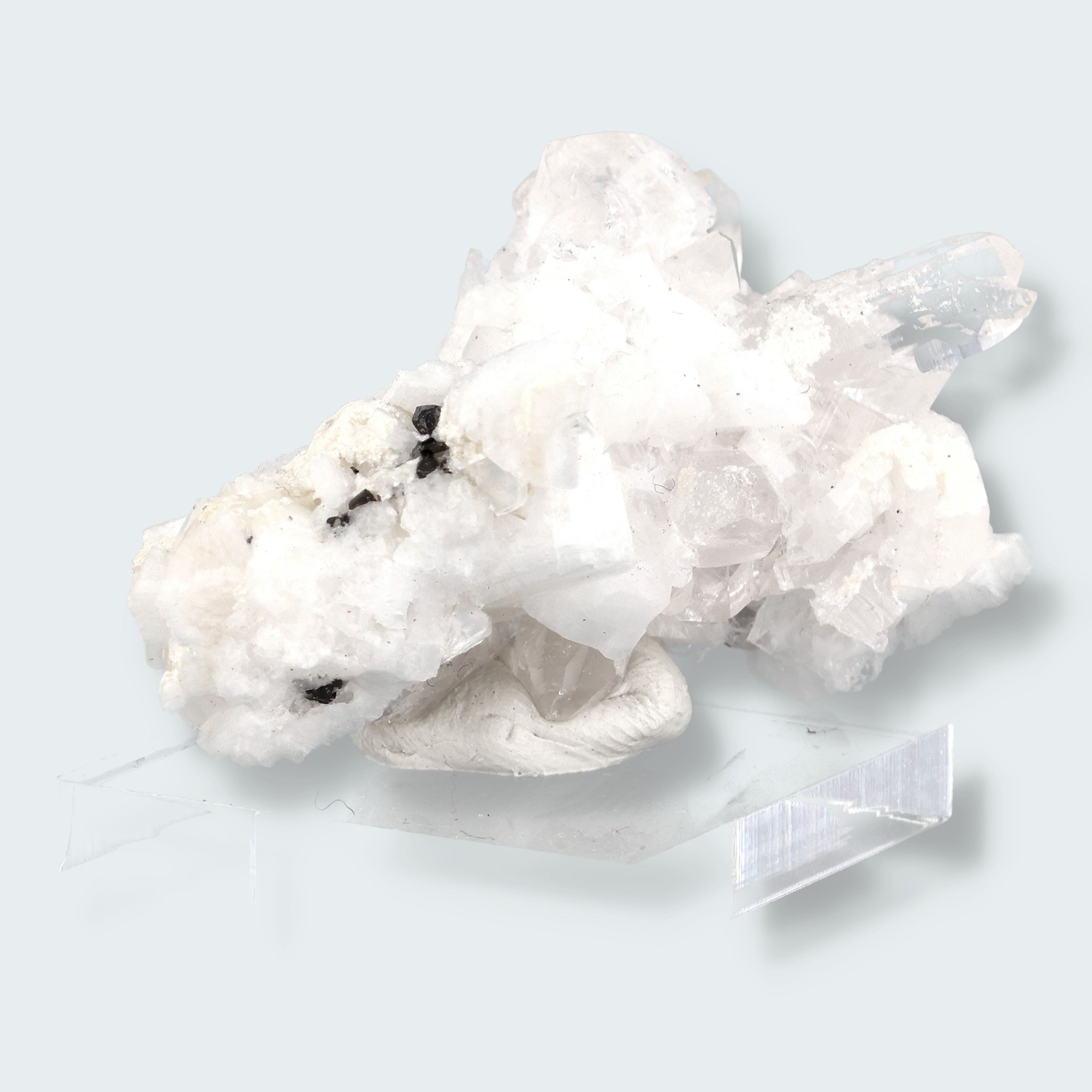 Schwarzer Schörl Turmalin an Himalaya Bergkristall (26g) – Ansicht 2