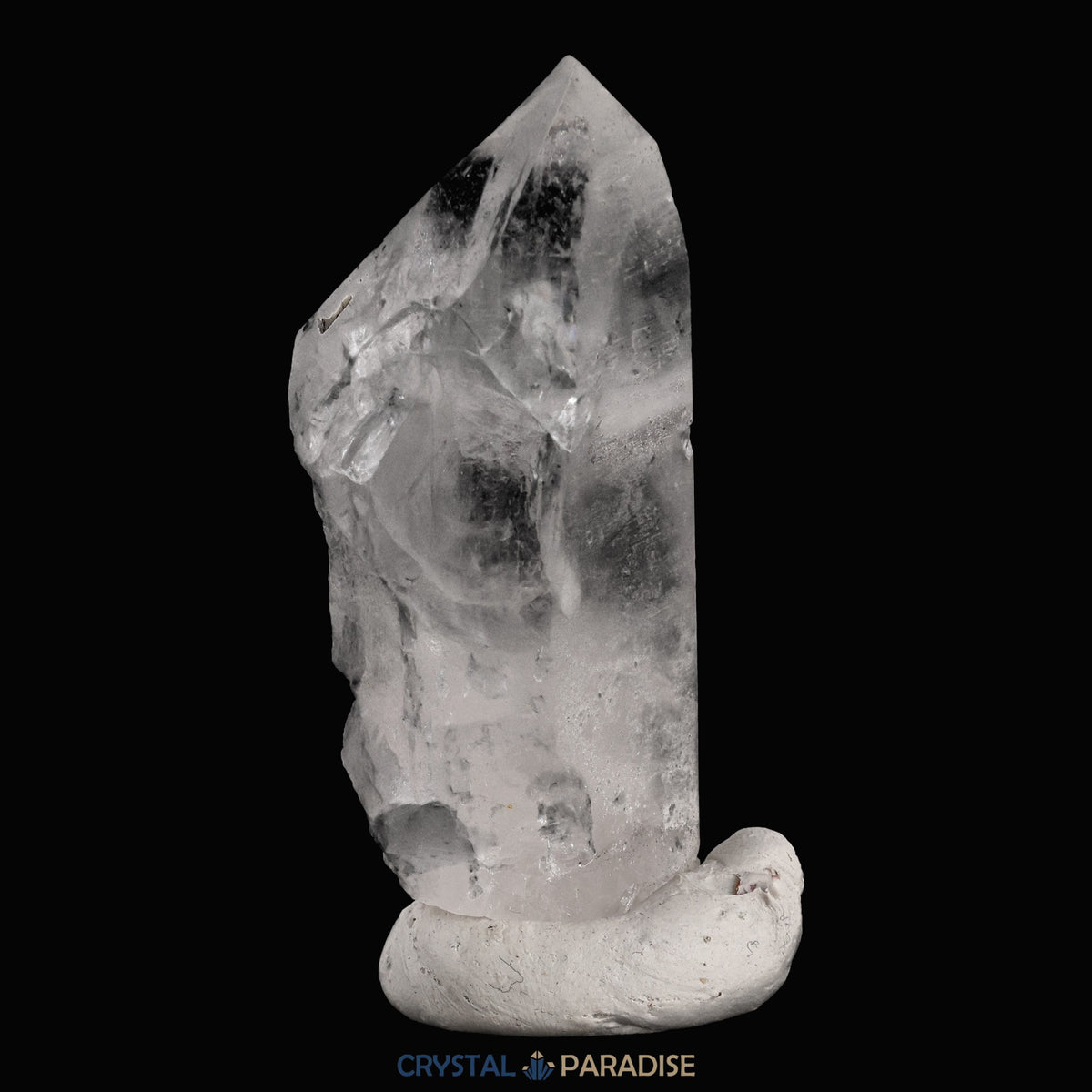 Schwarzer Schörl Turmalin an Himalaya Bergkristall (73g) – Ansicht 7