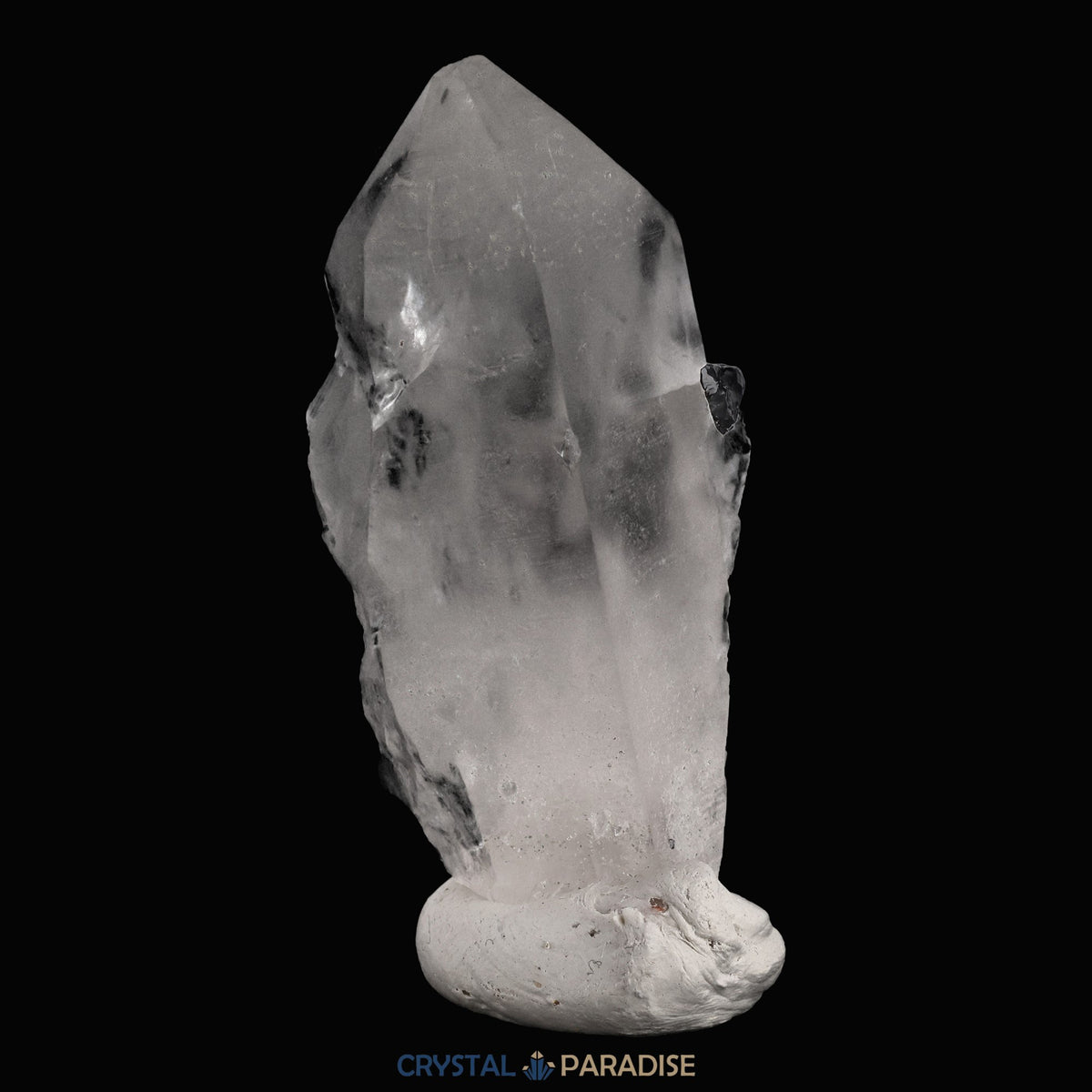 Schwarzer Schörl Turmalin an Himalaya Bergkristall (73g) – Ansicht 8