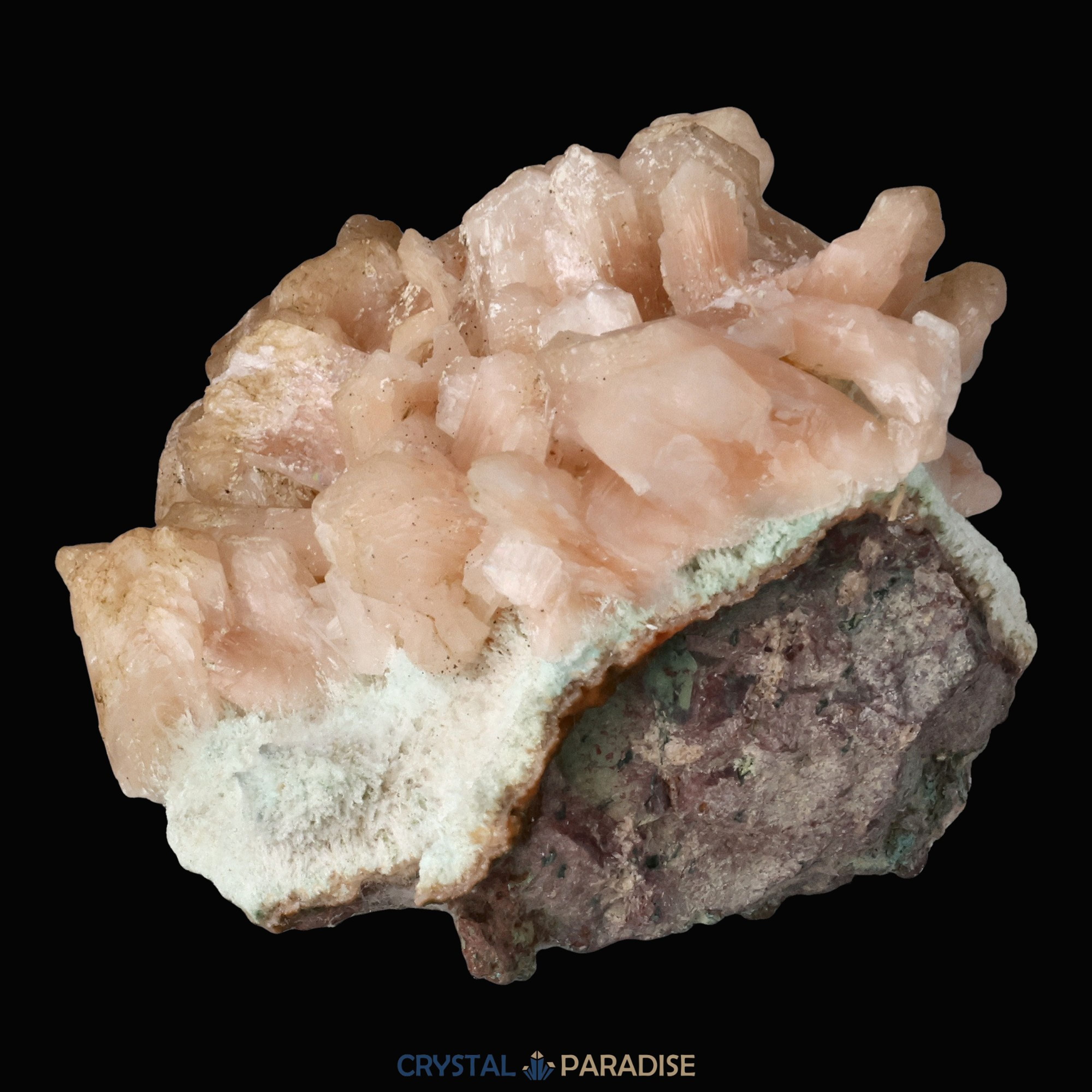 Stilbit Cluster Handstufe auf Zeolith aus Indien (194g) – Ansicht 6