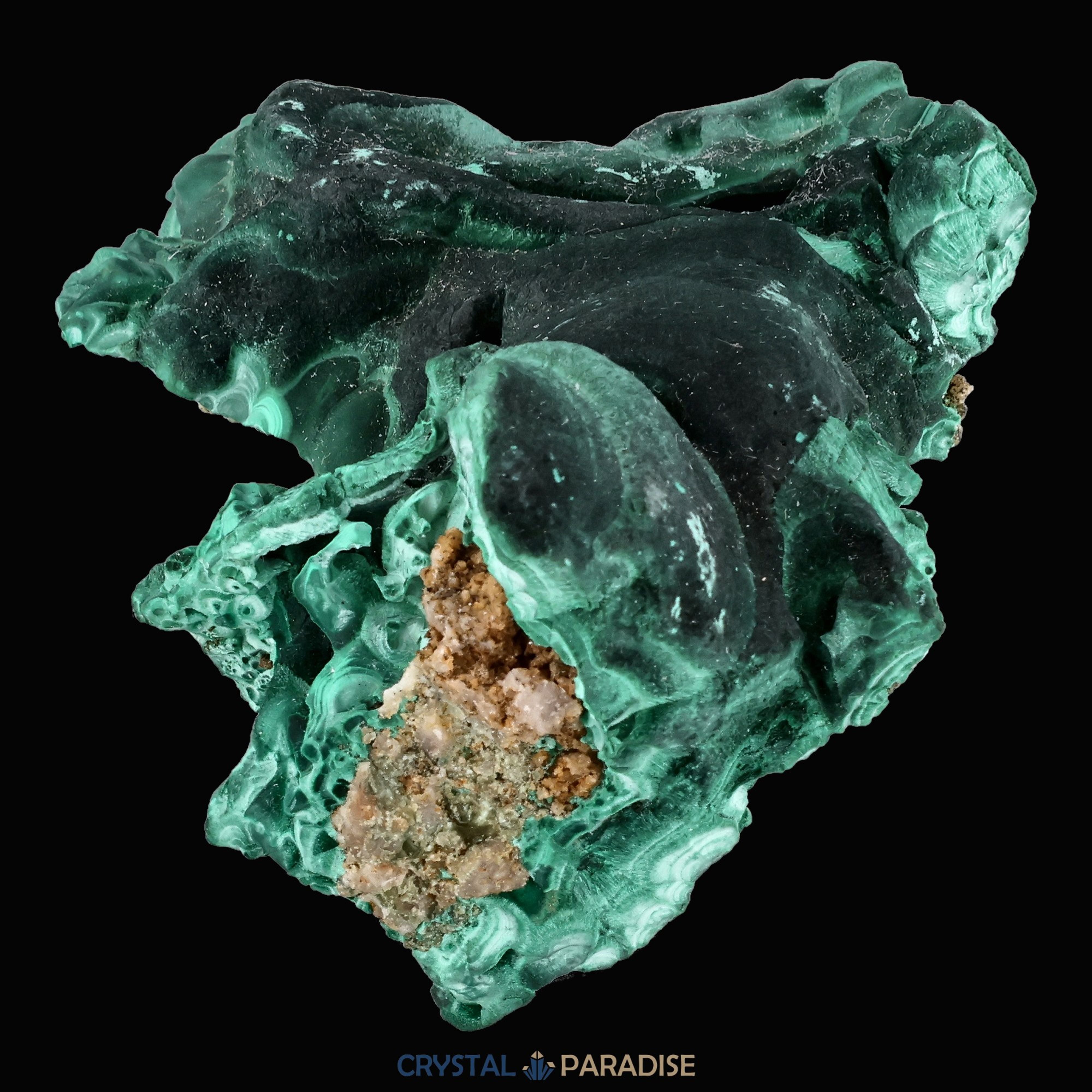 Velvet Samt Malachit Stufe aus der Tantara Mine, Kongo (343g) – Ansicht 6