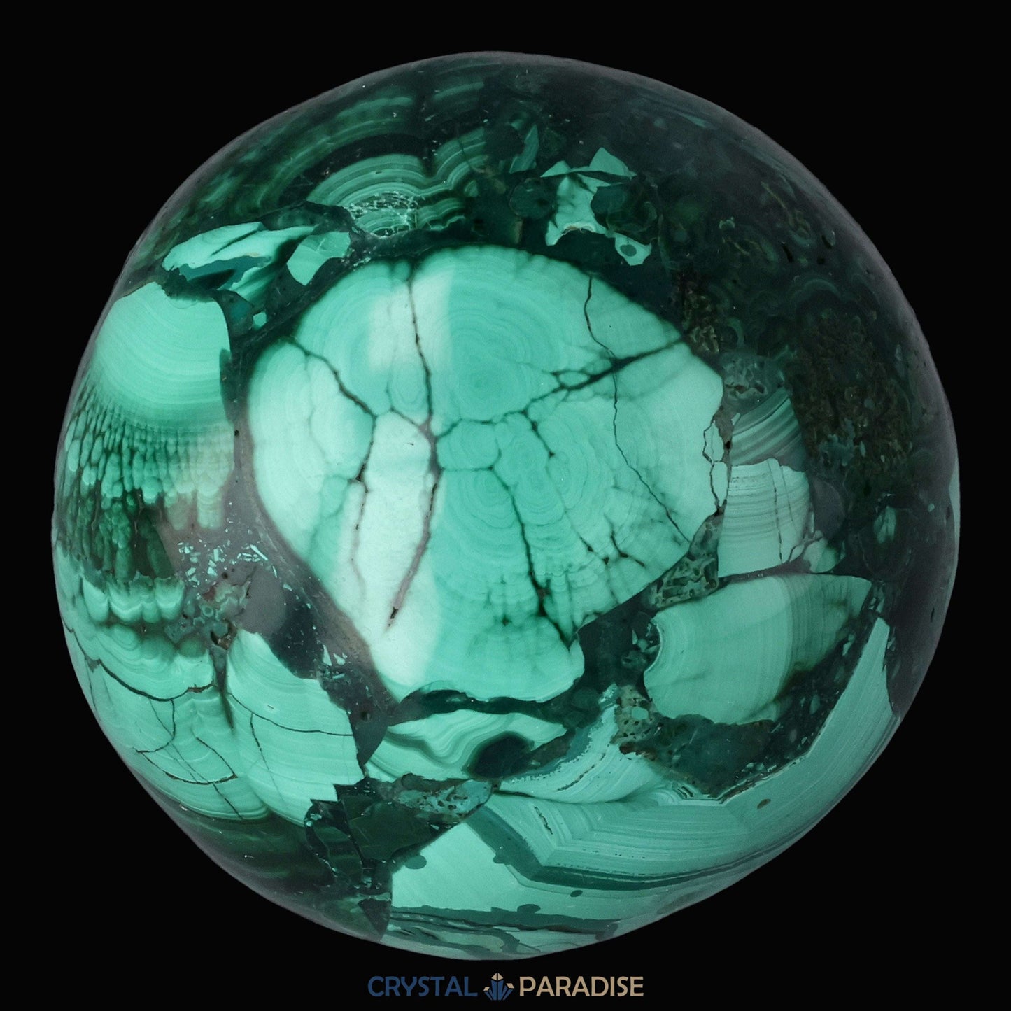 Malachit Kugel aus dem Kongo - crystal paradise