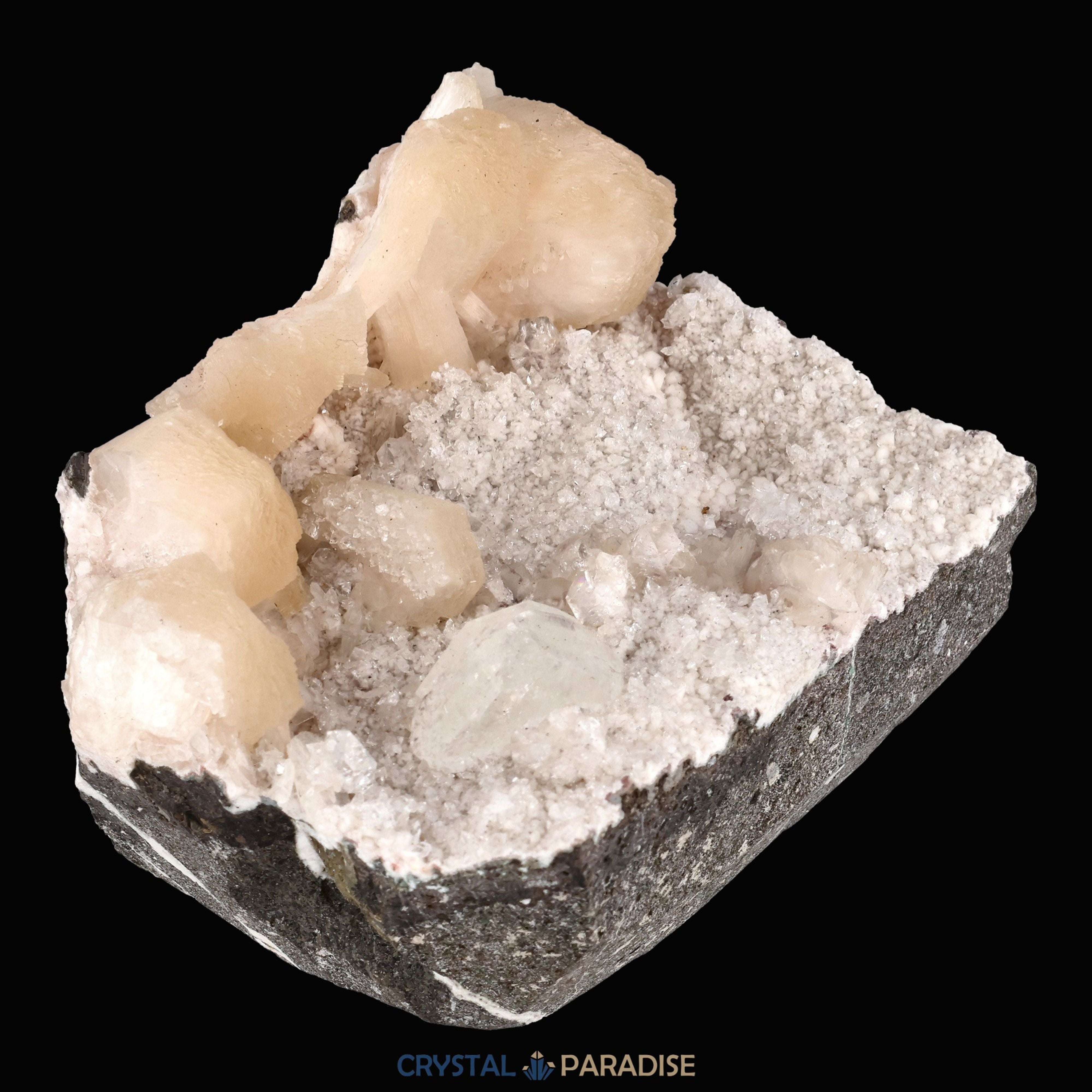 Apophyllit Stilbit Cluster aus Indien (517g) - crystal paradise