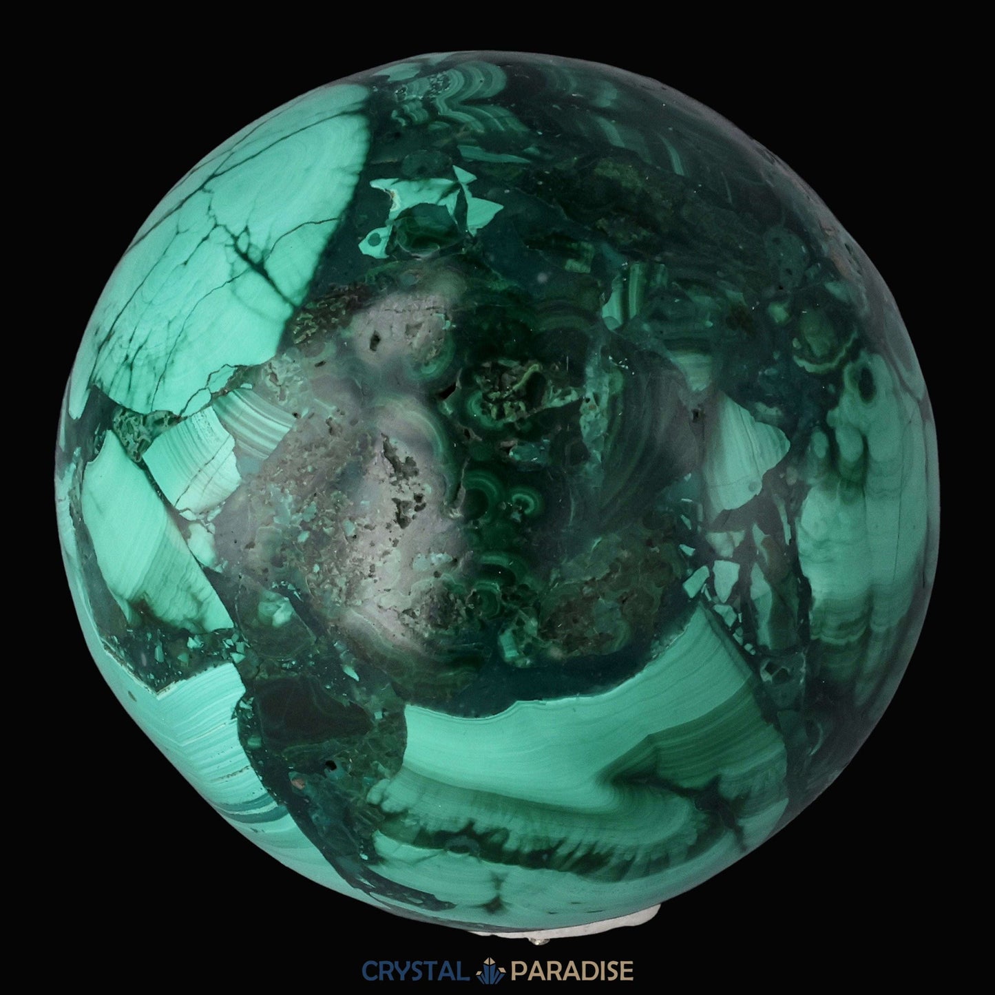 Malachit Kugel aus dem Kongo - crystal paradise