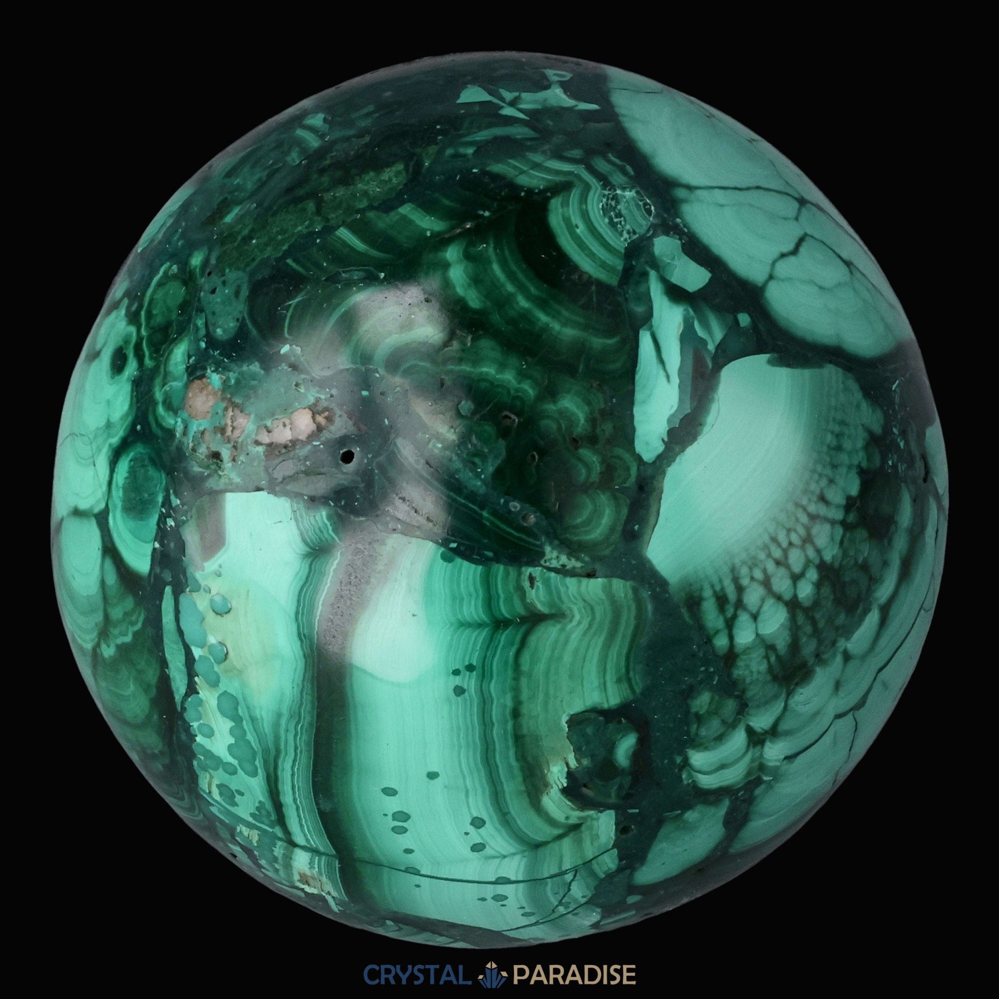 Malachit Kugel aus dem Kongo - crystal paradise