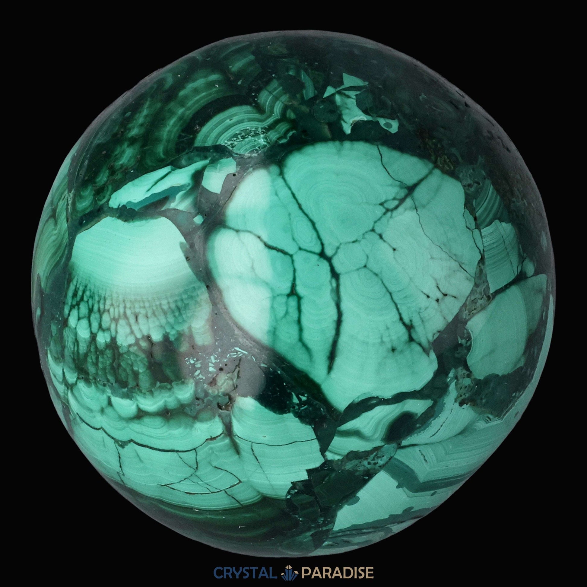 Malachit Kugel aus dem Kongo - crystal paradise
