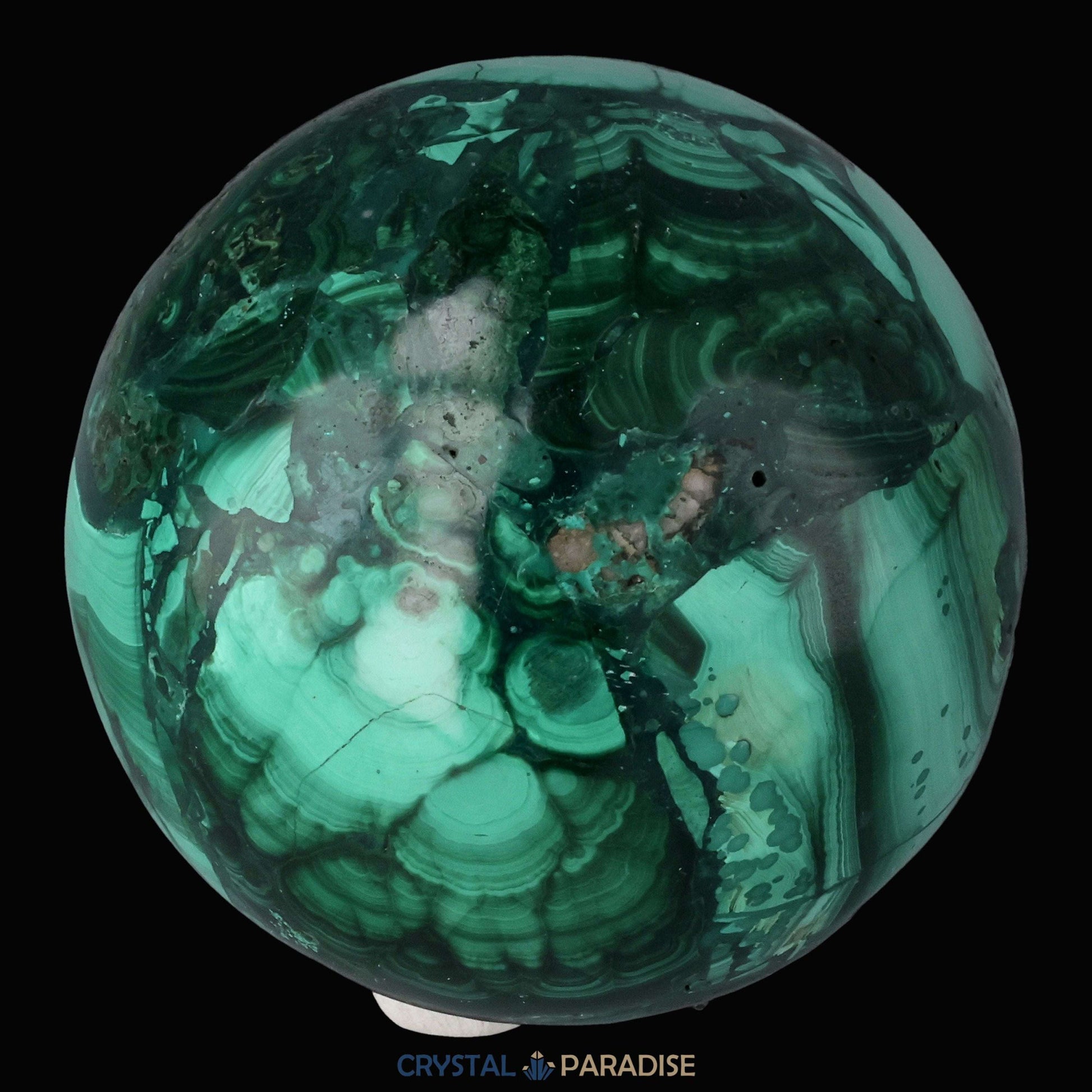 Malachit Kugel aus dem Kongo - crystal paradise