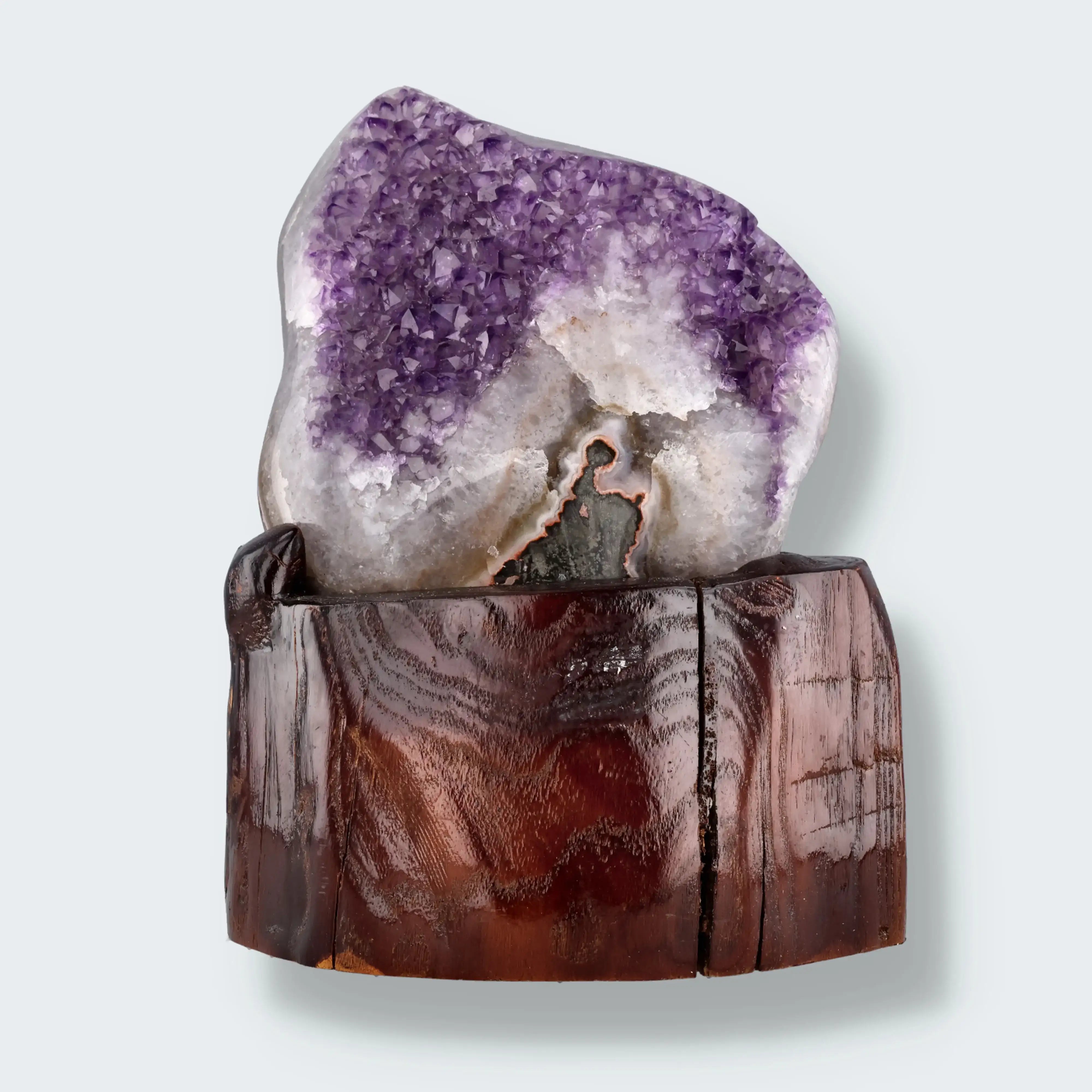 Amethyst Druse auf Holzständer (1778g)