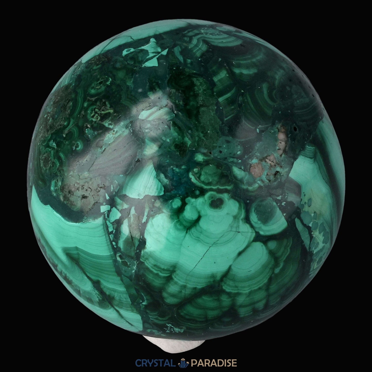 Malachit Kugel aus dem Kongo - crystal paradise