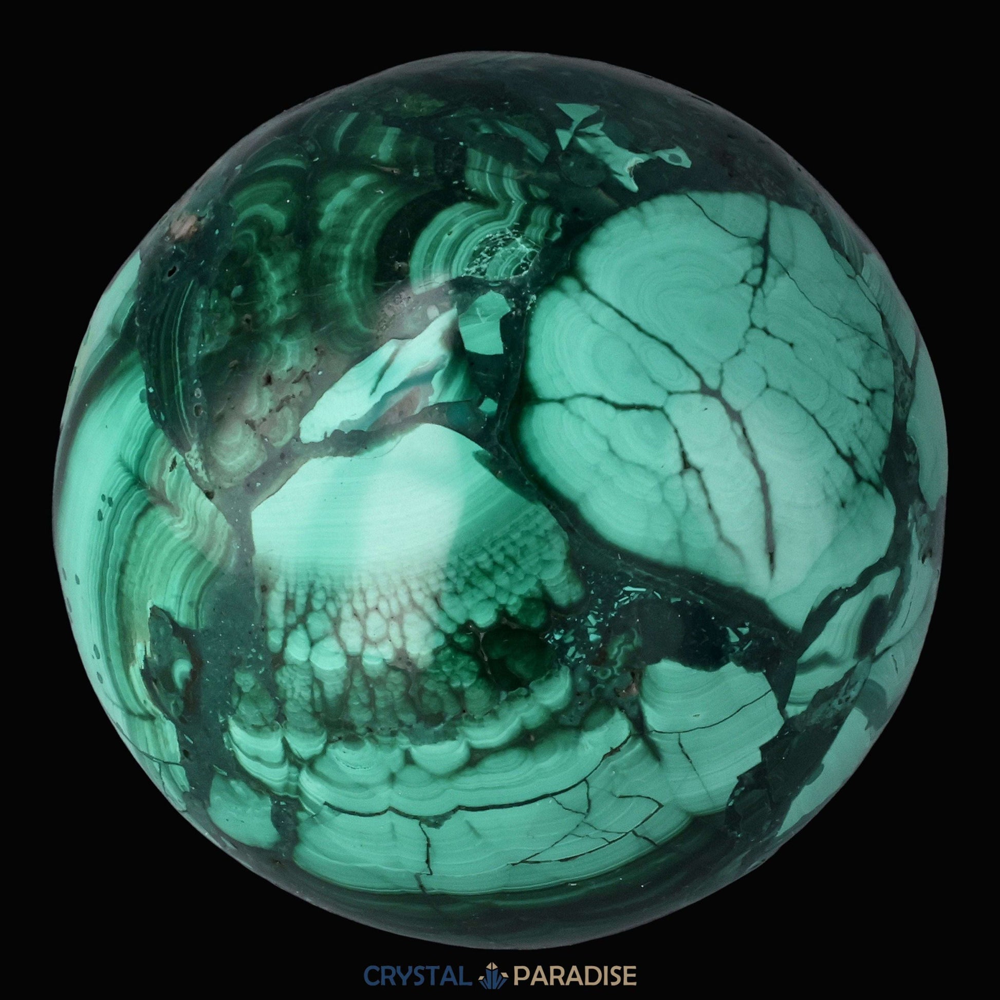 Malachit Kugel aus dem Kongo - crystal paradise