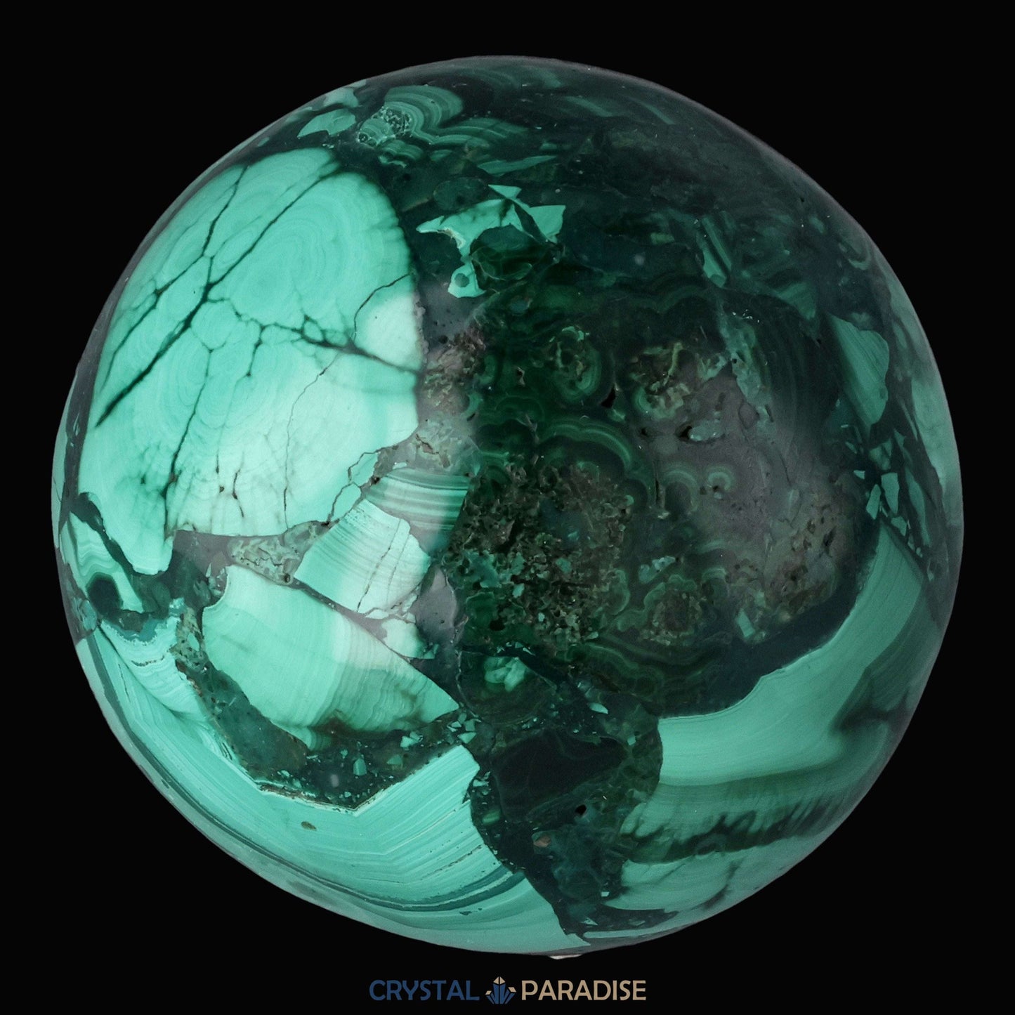 Malachit Kugel aus dem Kongo - crystal paradise