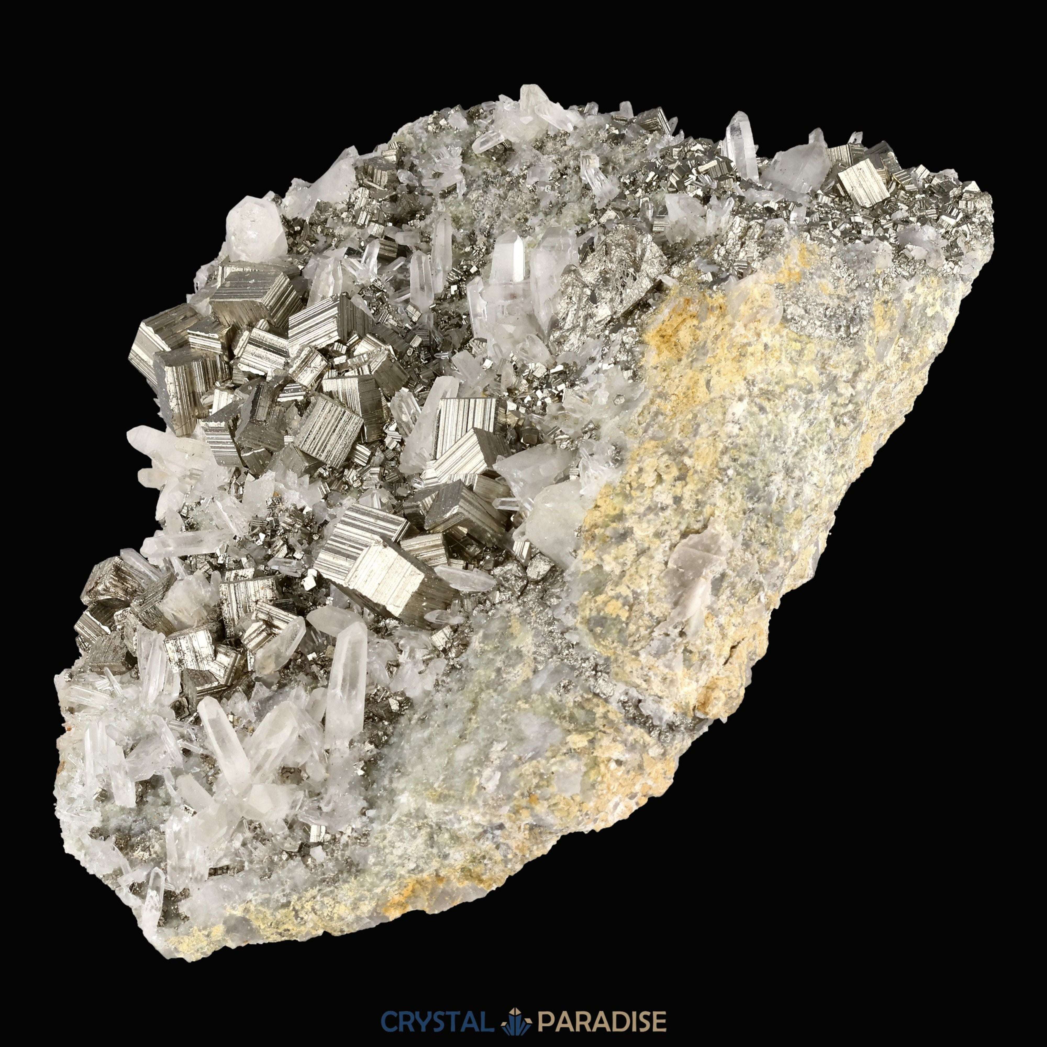 Pyrit an Bergkristall aus Indonesien (2066g) - crystal paradise