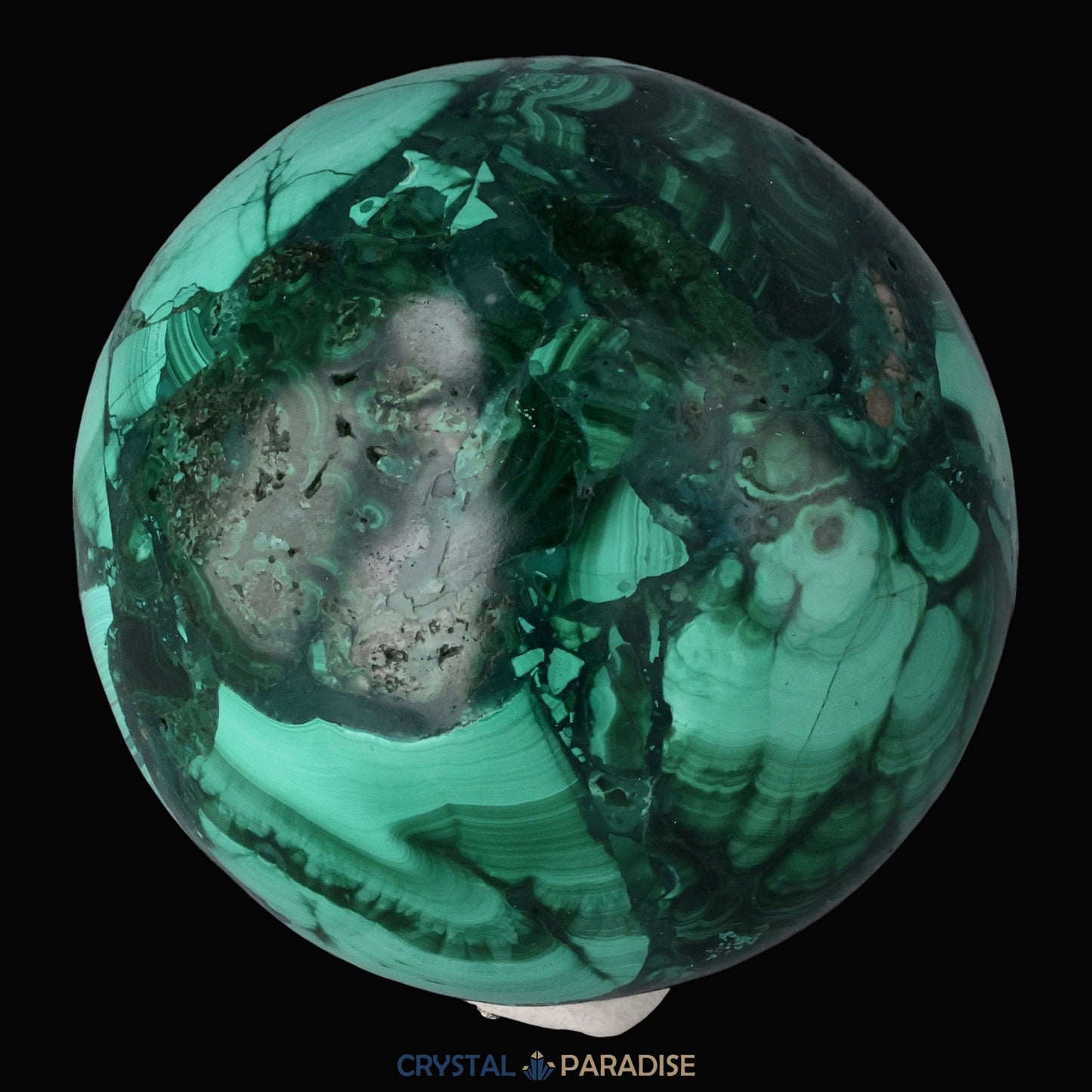 Malachit Kugel aus dem Kongo - crystal paradise