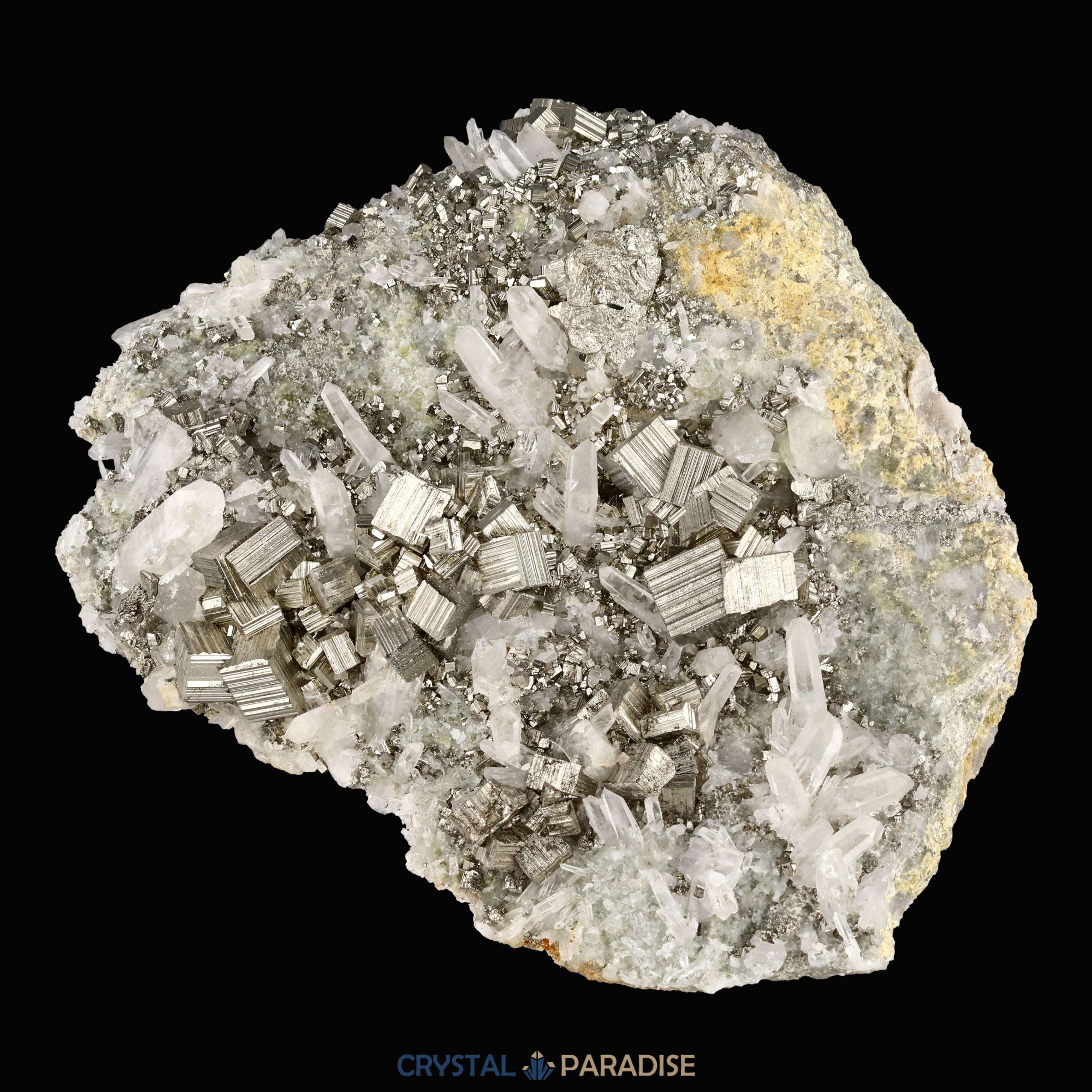 Pyrit an Bergkristall aus Indonesien (2066g) - crystal paradise