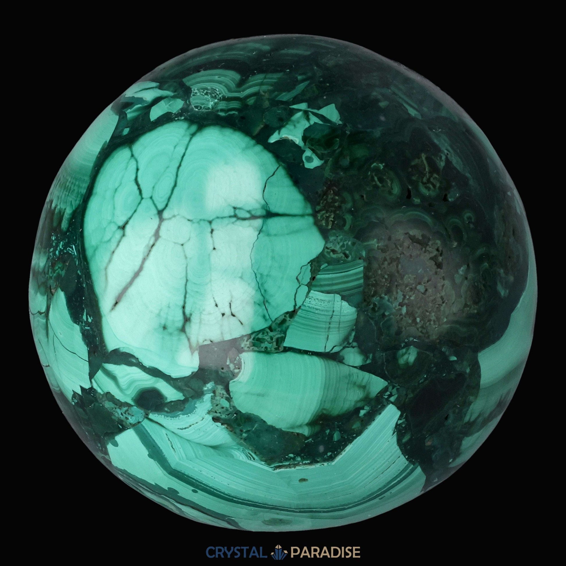 Malachit Kugel aus dem Kongo - crystal paradise