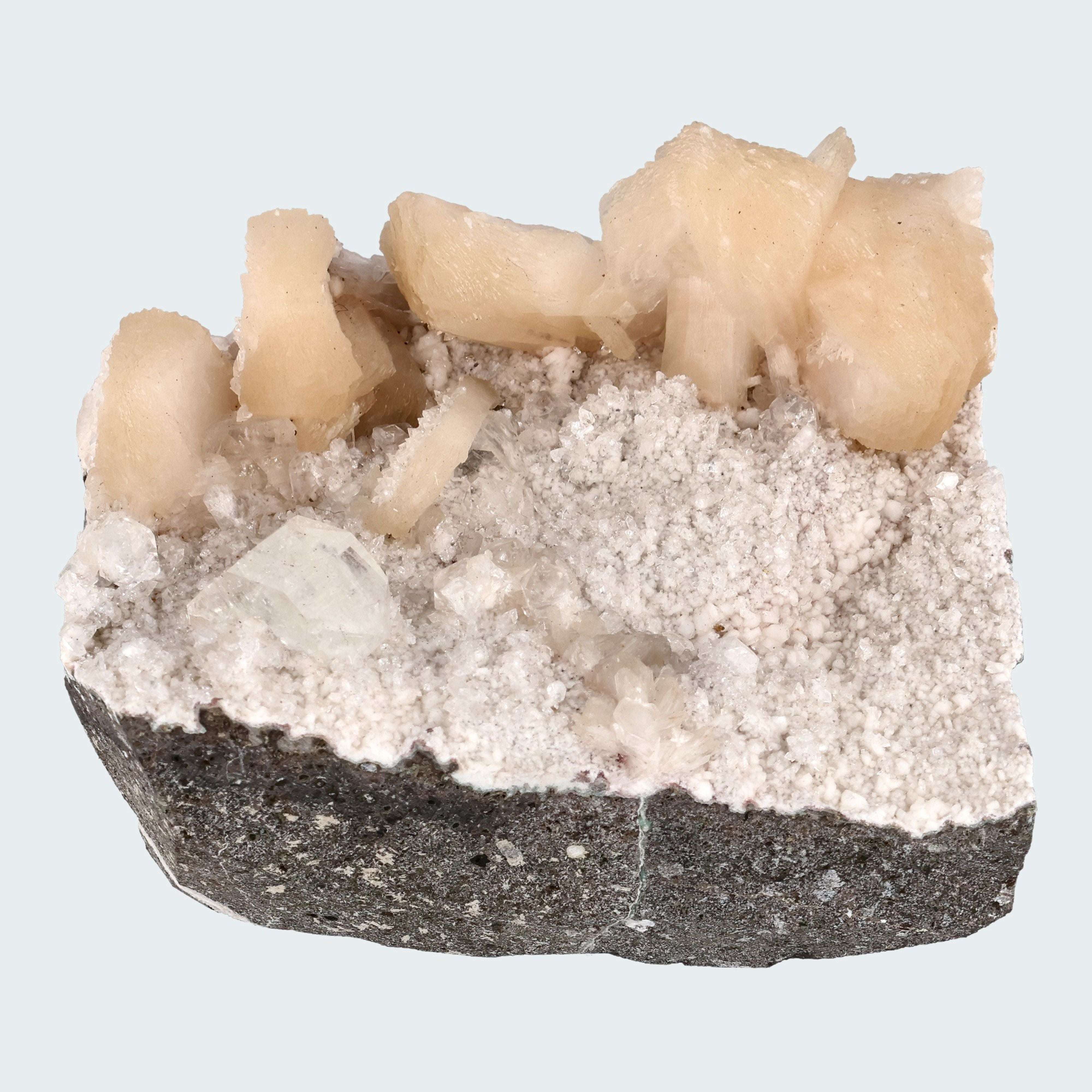 Apophyllit Stilbit Cluster aus Indien (517g) - crystal paradise