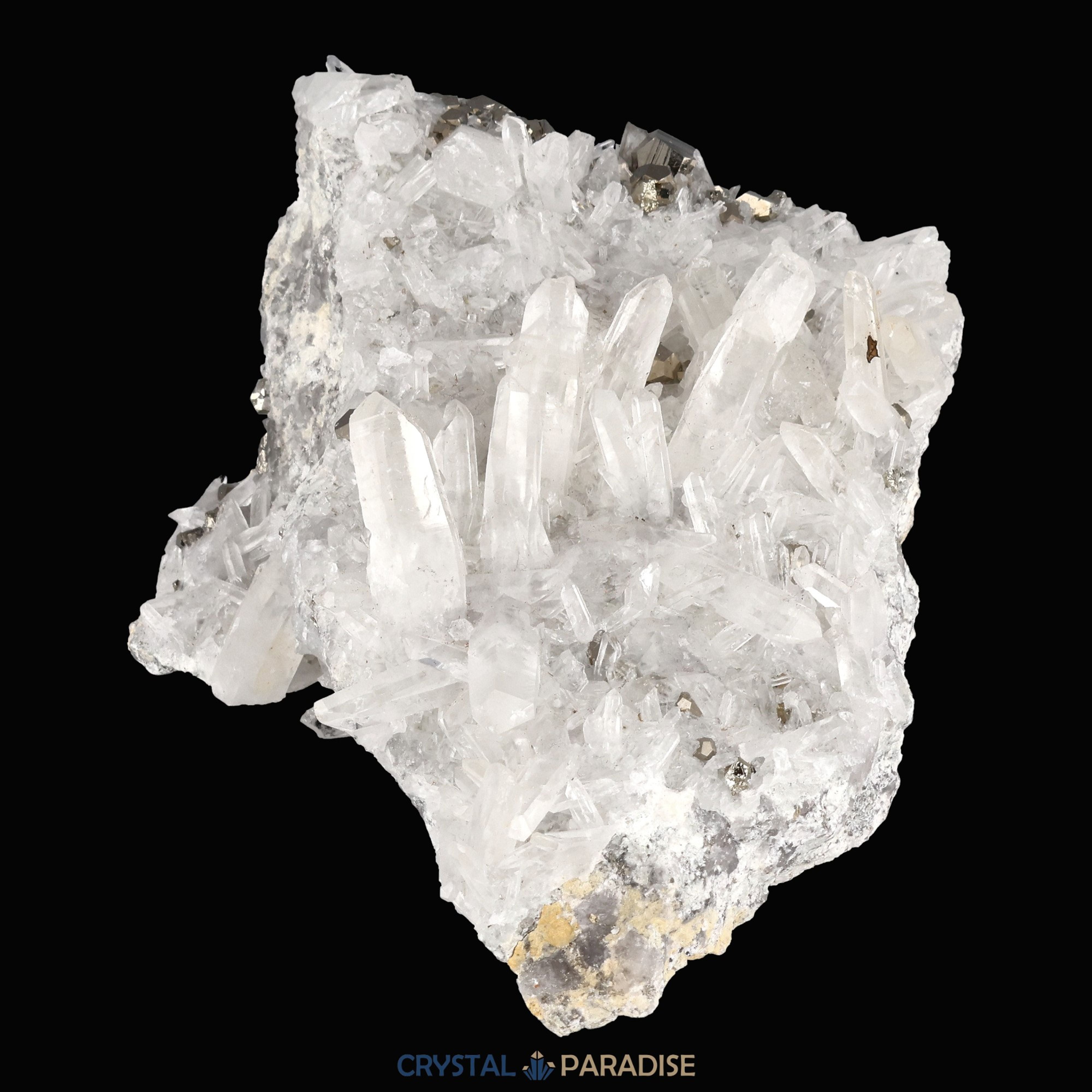 Pyrit an Bergkristall aus Indonesien (616g) - crystal paradise