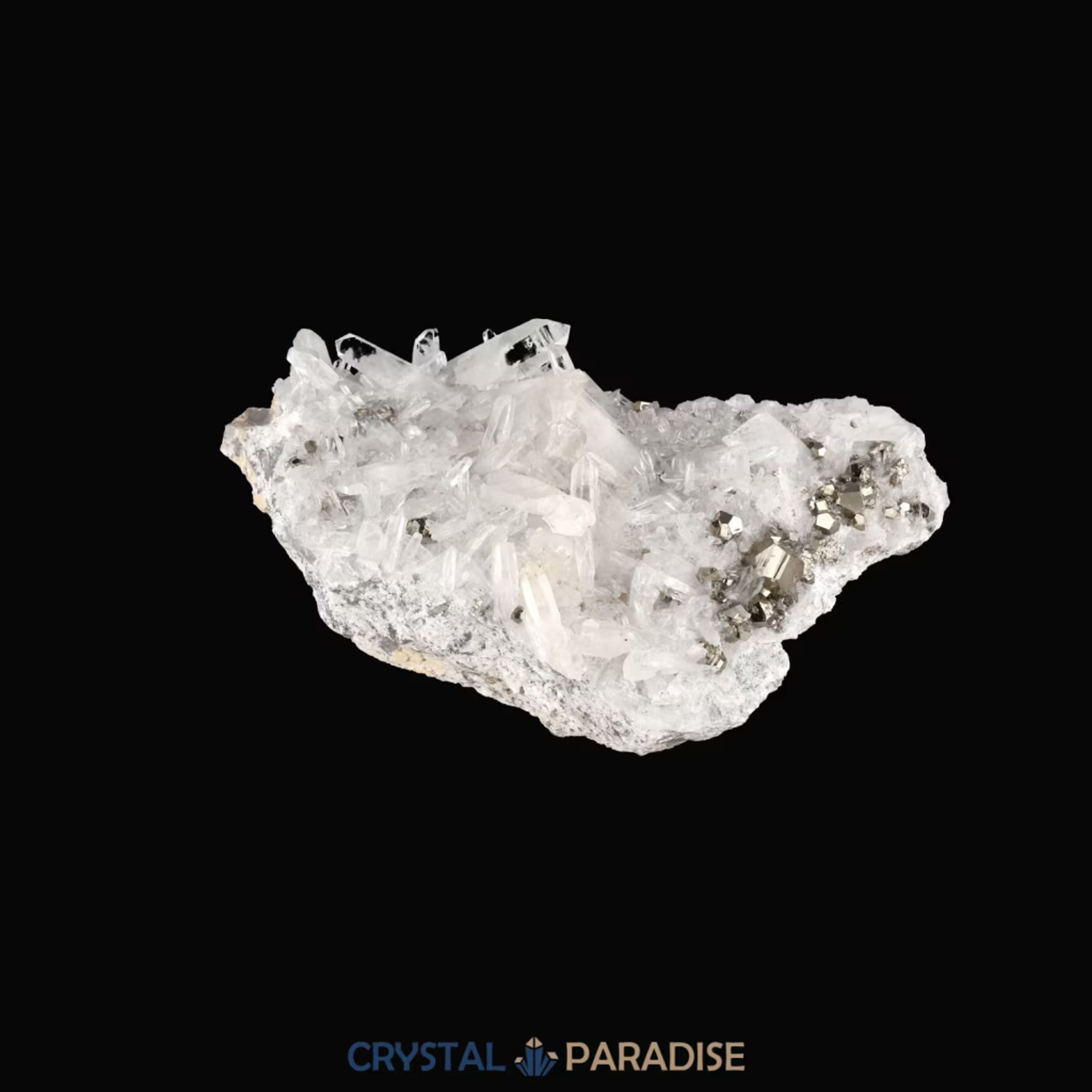 Pyrit an Bergkristall aus Indonesien (616g) - crystal paradise