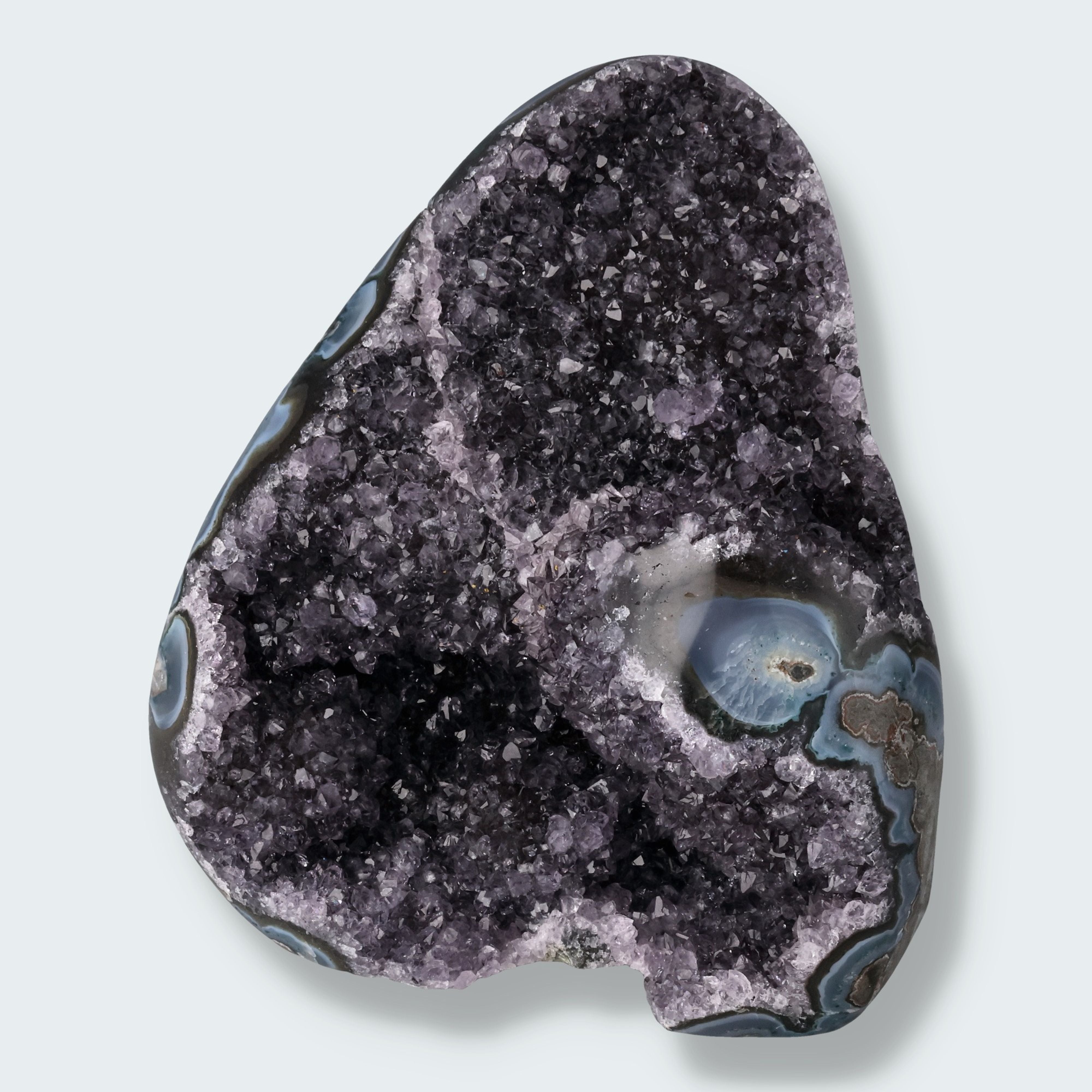 Achatisierte Amethyst Druse aus Uruguay (808g)