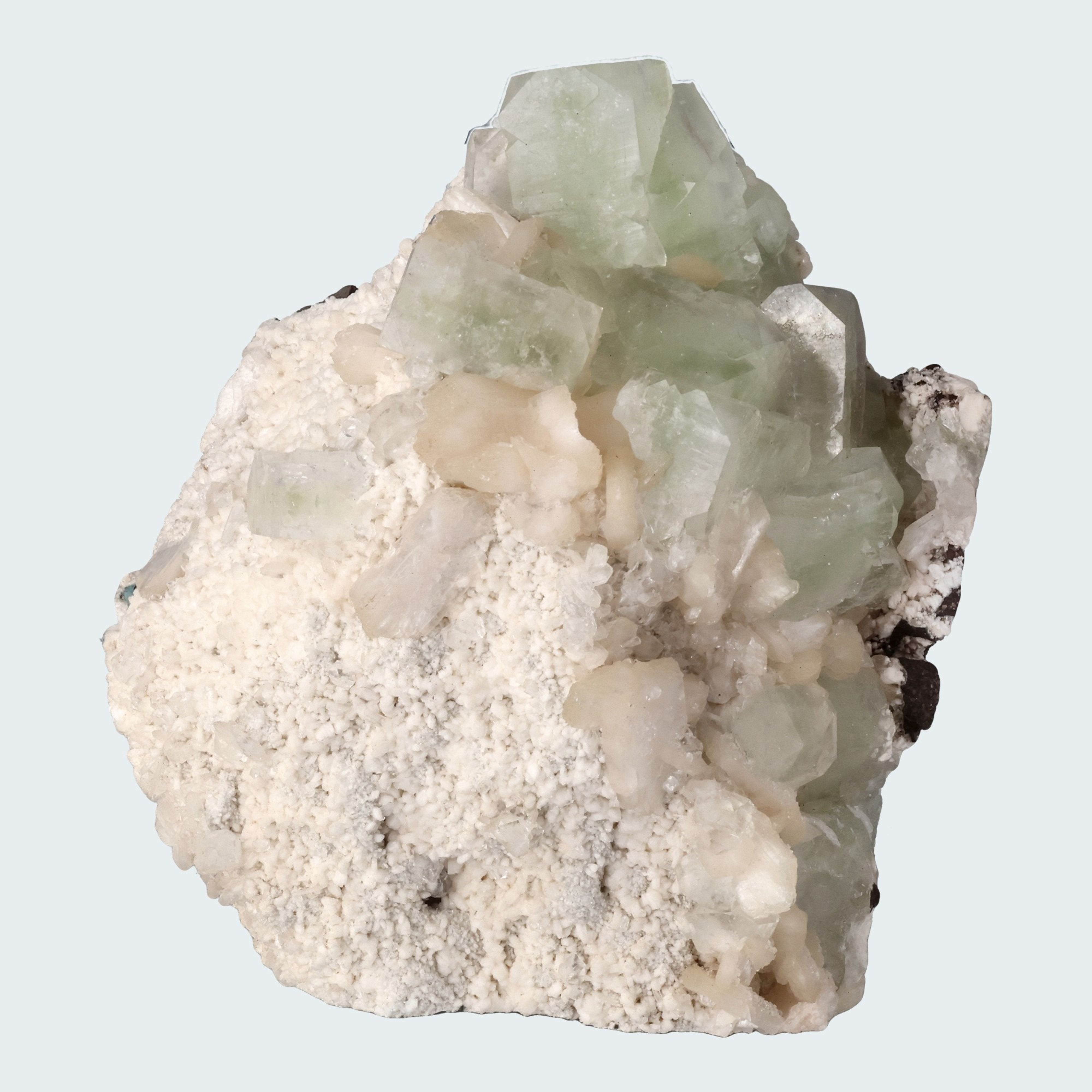 Grüner Apophyllit mit Stilbit Cluster aus Indien (2618g)