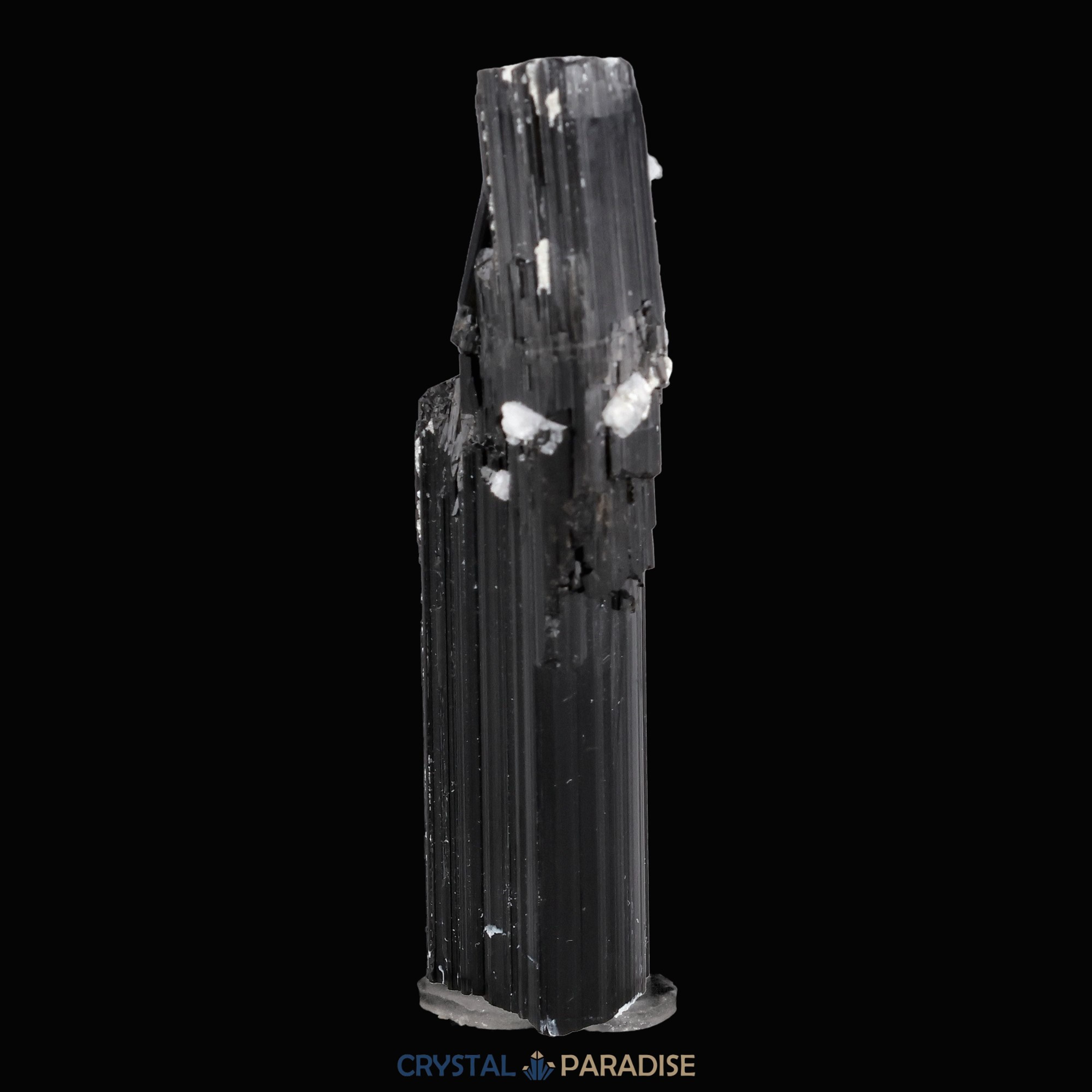 Schwarzer Schörl Turmalin an Himalaya Bergkristall (11,5g) - crystal paradise