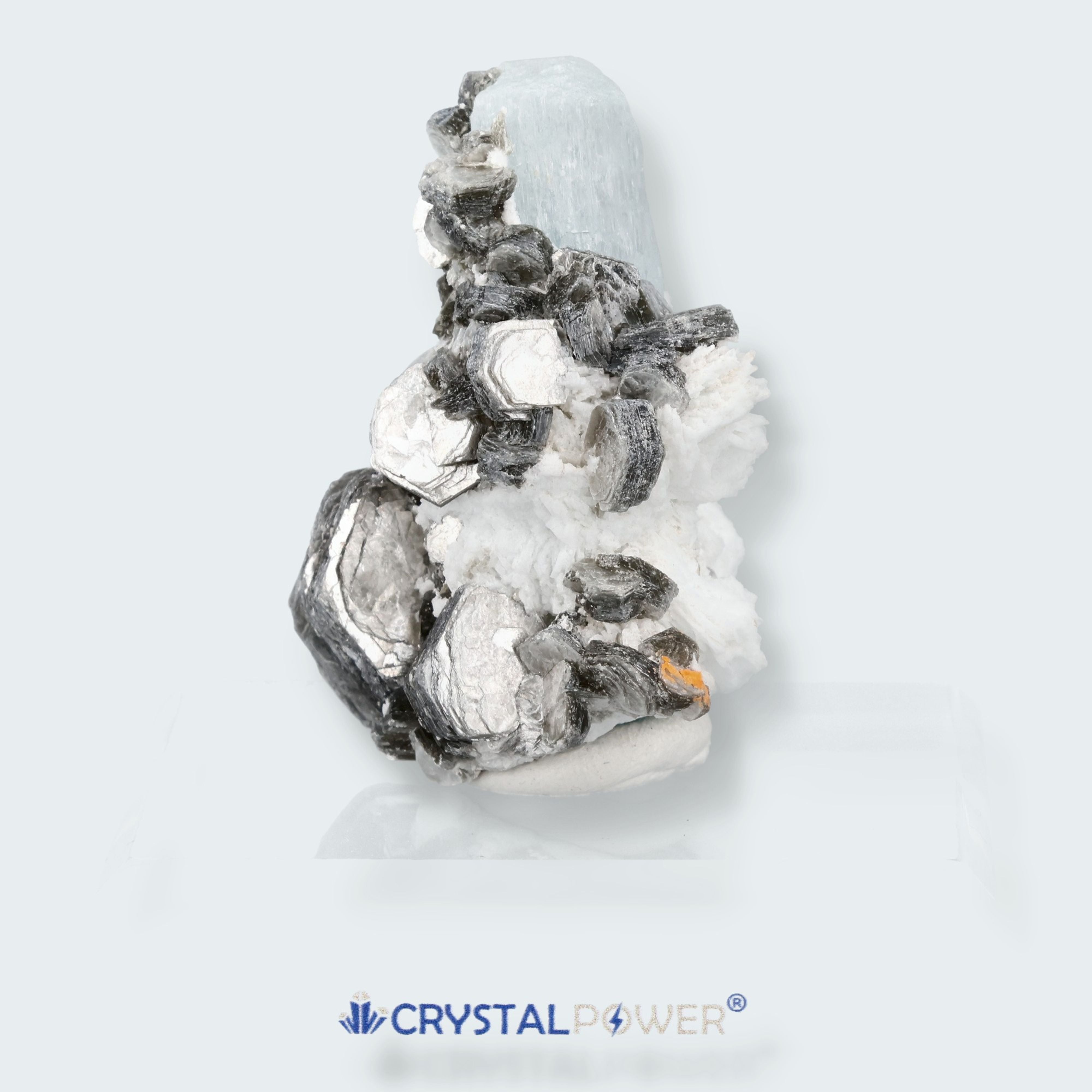 Aquamarin Kristall auf Feldspat aus Pakistan (40g)