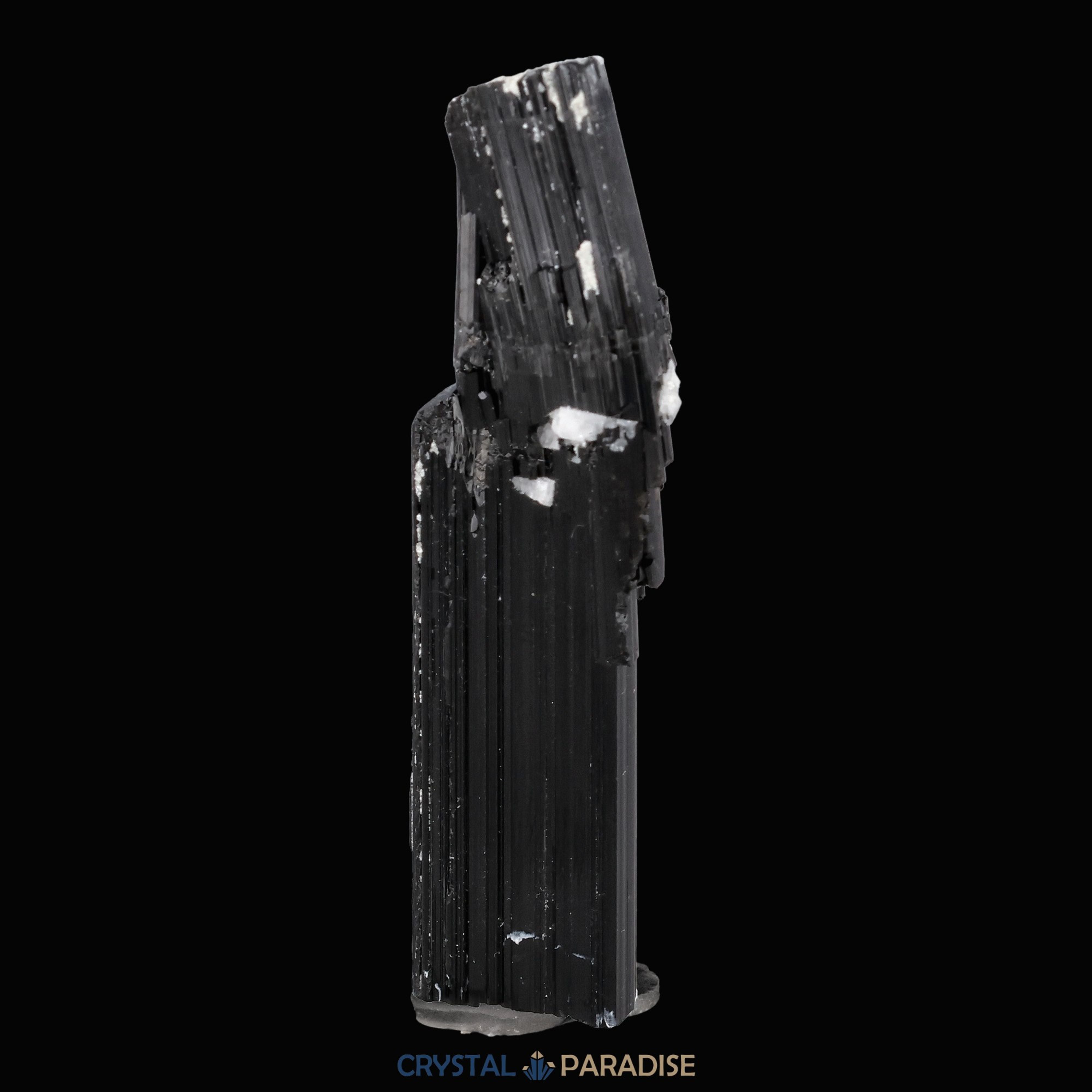 Schwarzer Schörl Turmalin an Himalaya Bergkristall (11,5g) - crystal paradise