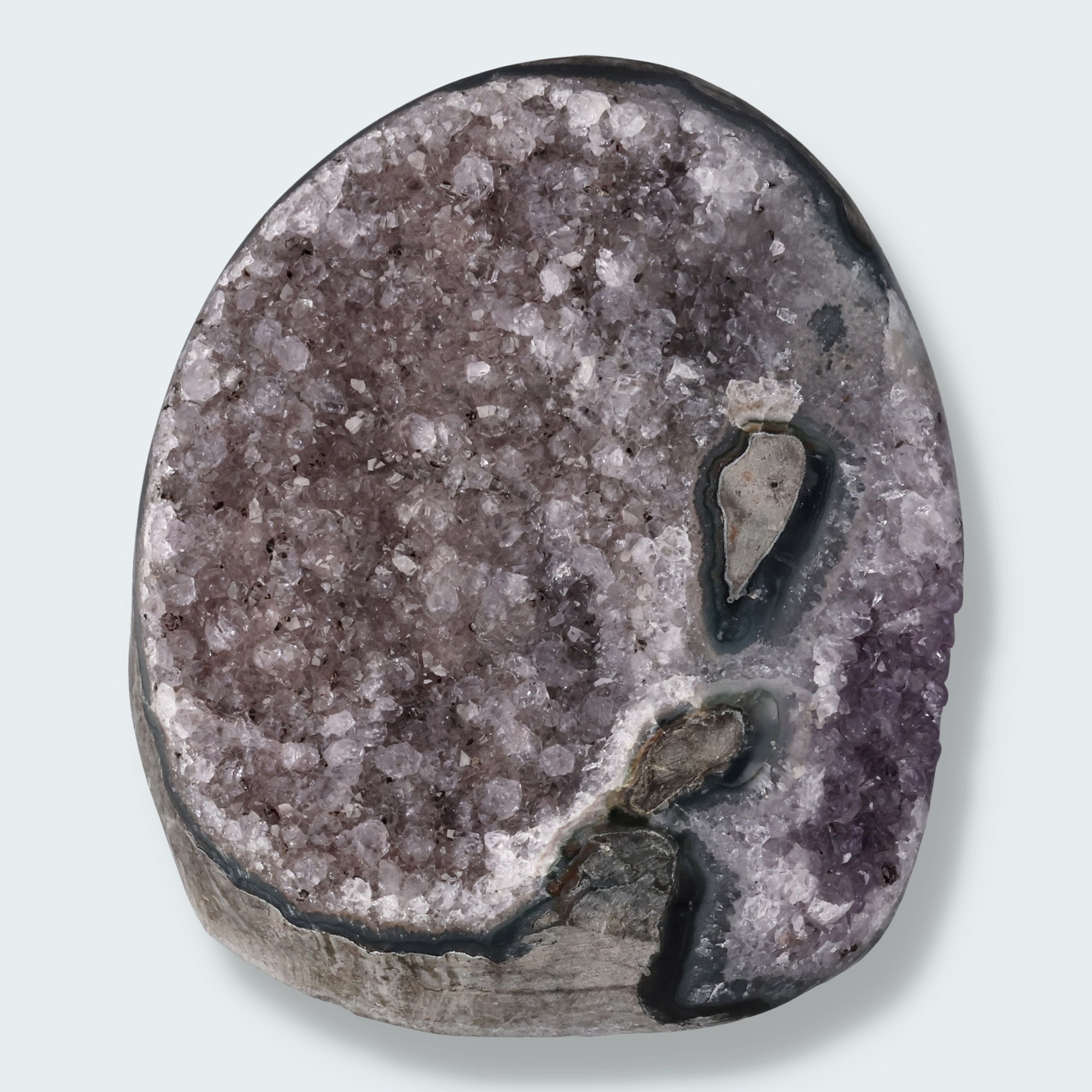 Achatisierter Amethyst Druse aus Uruguay (423g)